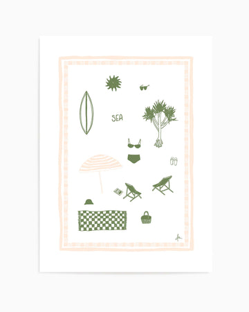 Sea Forest Green Pink by Anne Korako | Art Print from Olive et Oriel where you can shop wallpaper and artworks online