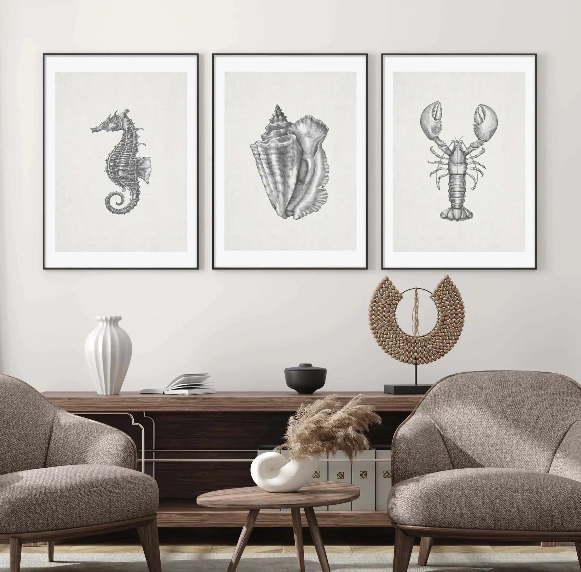 Conch Shell on Linen Art Print-PRINT-Olive et Oriel-Olive et Oriel-Buy-Australian-Art-Prints-Online-with-Olive-et-Oriel-Your-Artwork-Specialists-Austrailia-Decorate-With-Coastal-Photo-Wall-Art-Prints-From-Our-Beach-House-Artwork-Collection-Fine-Poster-and-Framed-Artwork