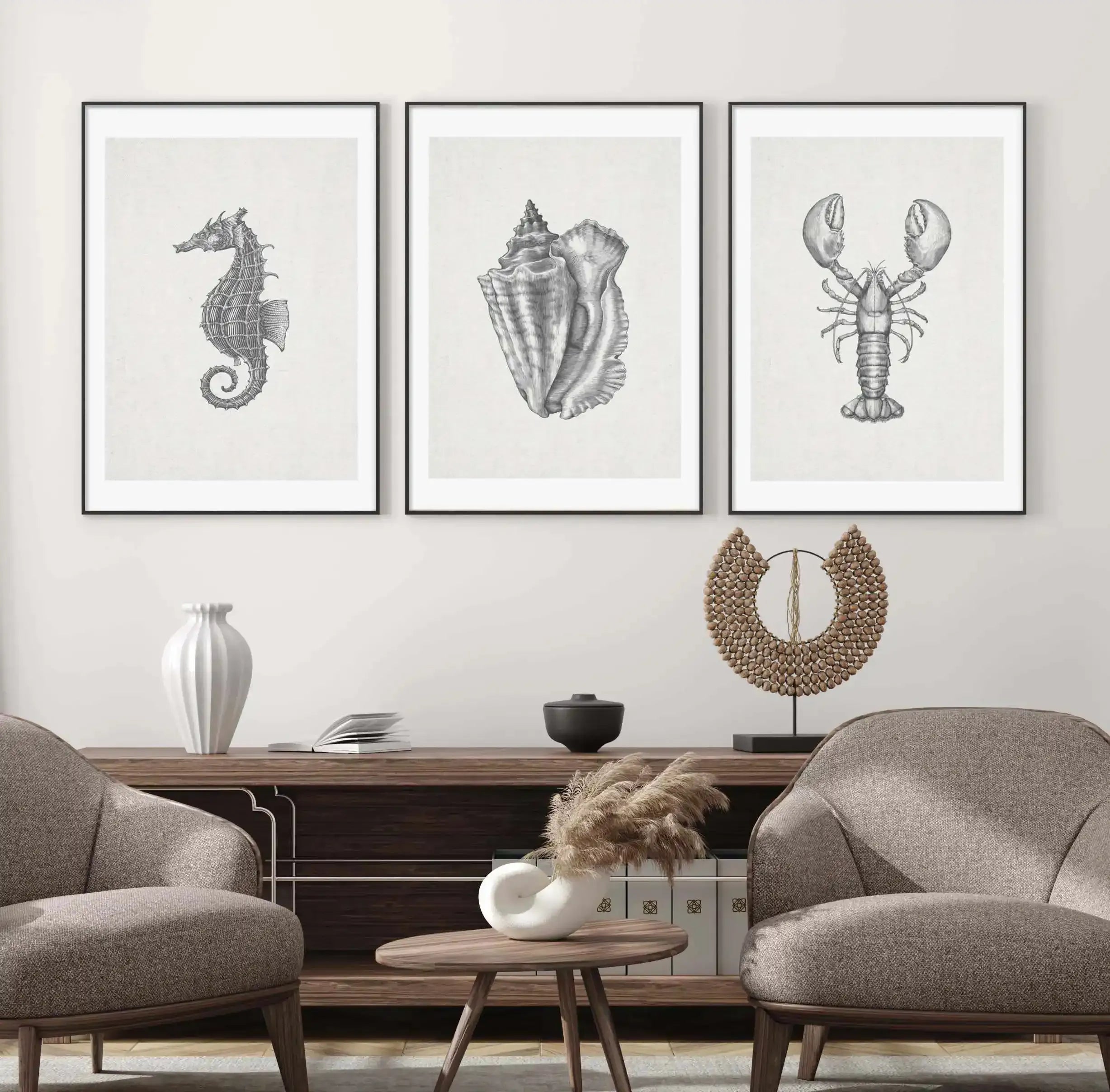 Conch Shell on Linen Art Print-PRINT-Olive et Oriel-Olive et Oriel-Buy-Australian-Art-Prints-Online-with-Olive-et-Oriel-Your-Artwork-Specialists-Austrailia-Decorate-With-Coastal-Photo-Wall-Art-Prints-From-Our-Beach-House-Artwork-Collection-Fine-Poster-and-Framed-Artwork