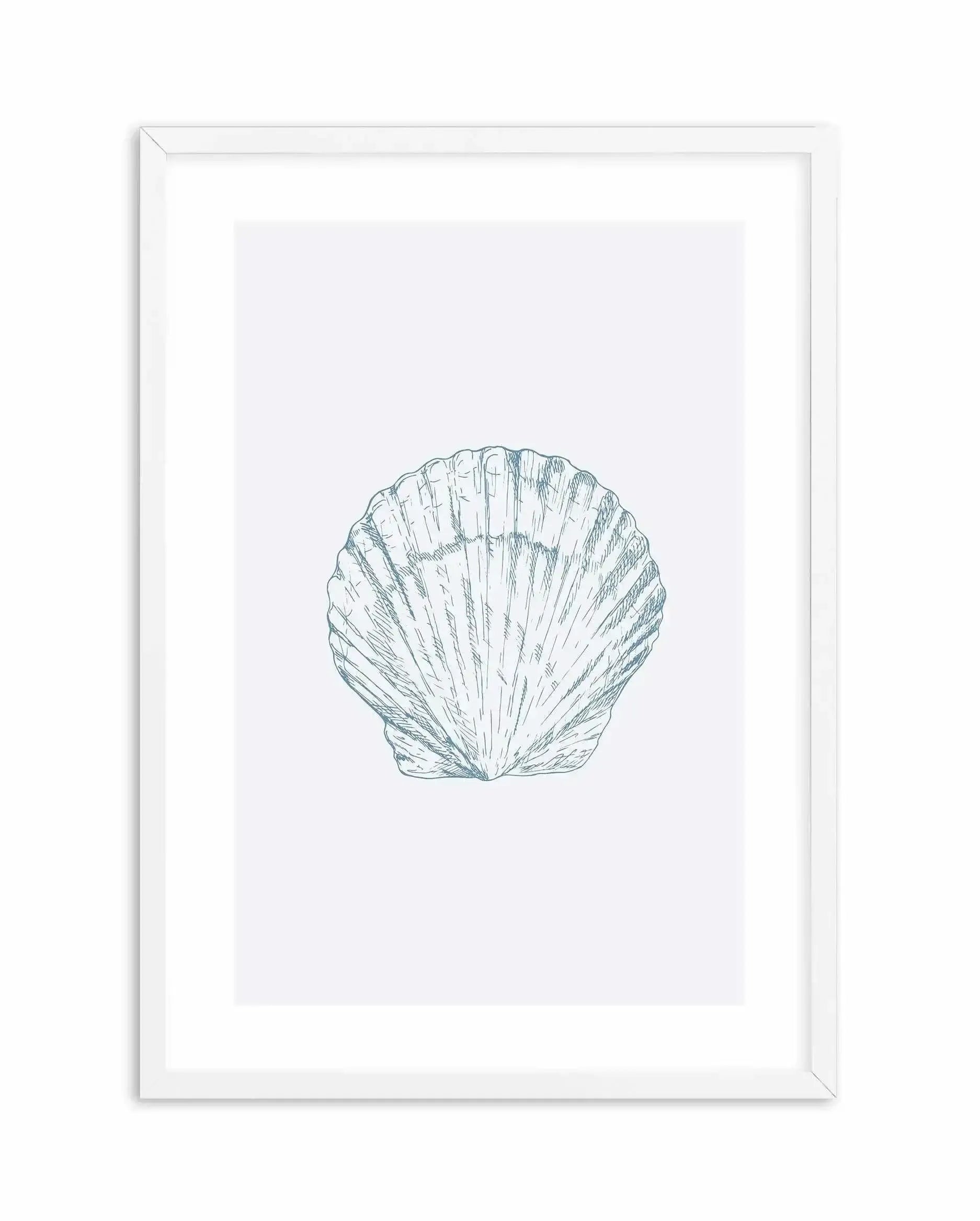 Seashell | Bay Scallop Art Print-PRINT-Olive et Oriel-Olive et Oriel-A5 | 5.8" x 8.3" | 14.8 x 21cm-White-With White Border-Buy-Australian-Art-Prints-Online-with-Olive-et-Oriel-Your-Artwork-Specialists-Austrailia-Decorate-With-Coastal-Photo-Wall-Art-Prints-From-Our-Beach-House-Artwork-Collection-Fine-Poster-and-Framed-Artwork