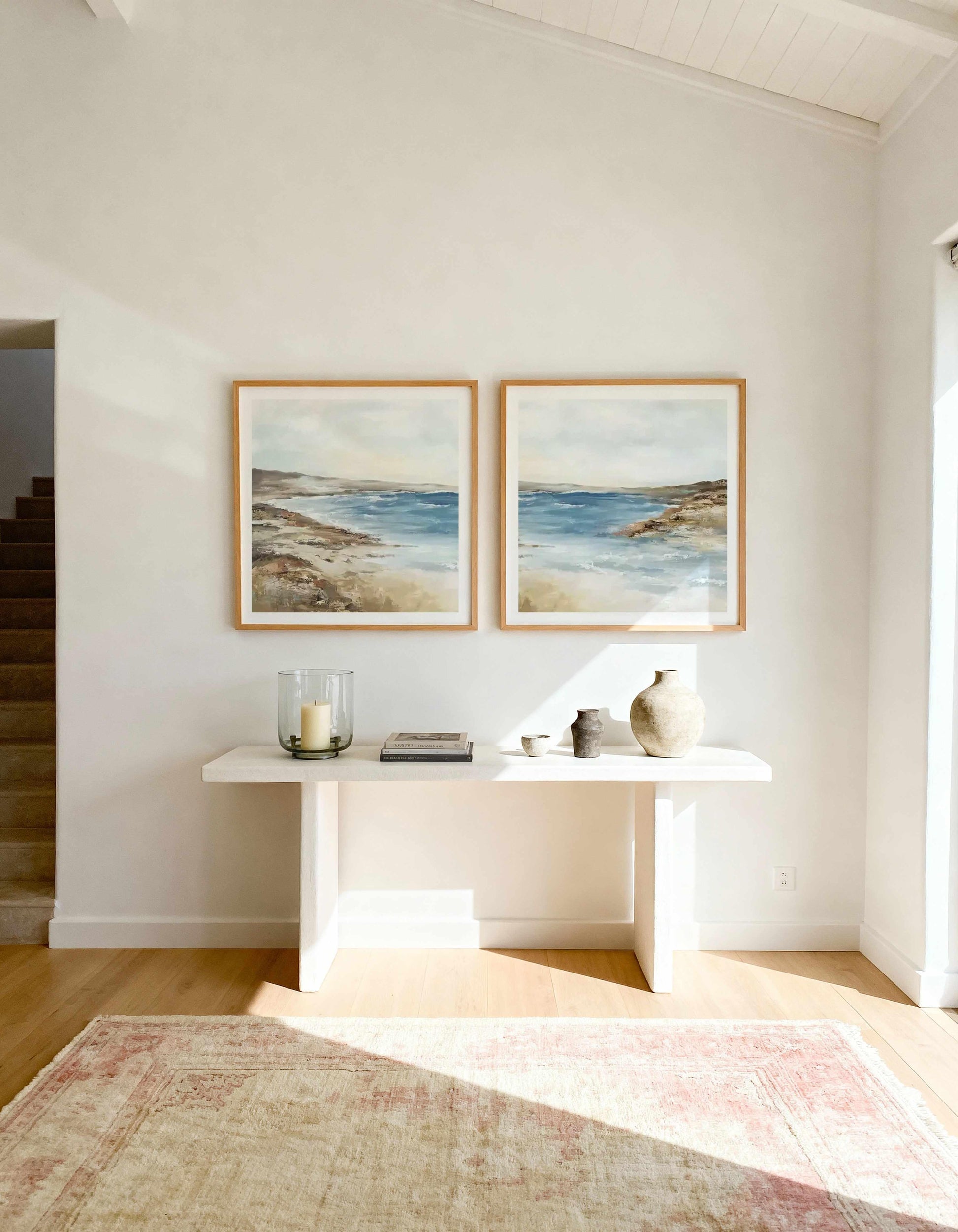 Seaside Square I & II Art Print Set of 2 | Matching Wall Art from Olive et Oriel where you can shop wallpaper and artworks online