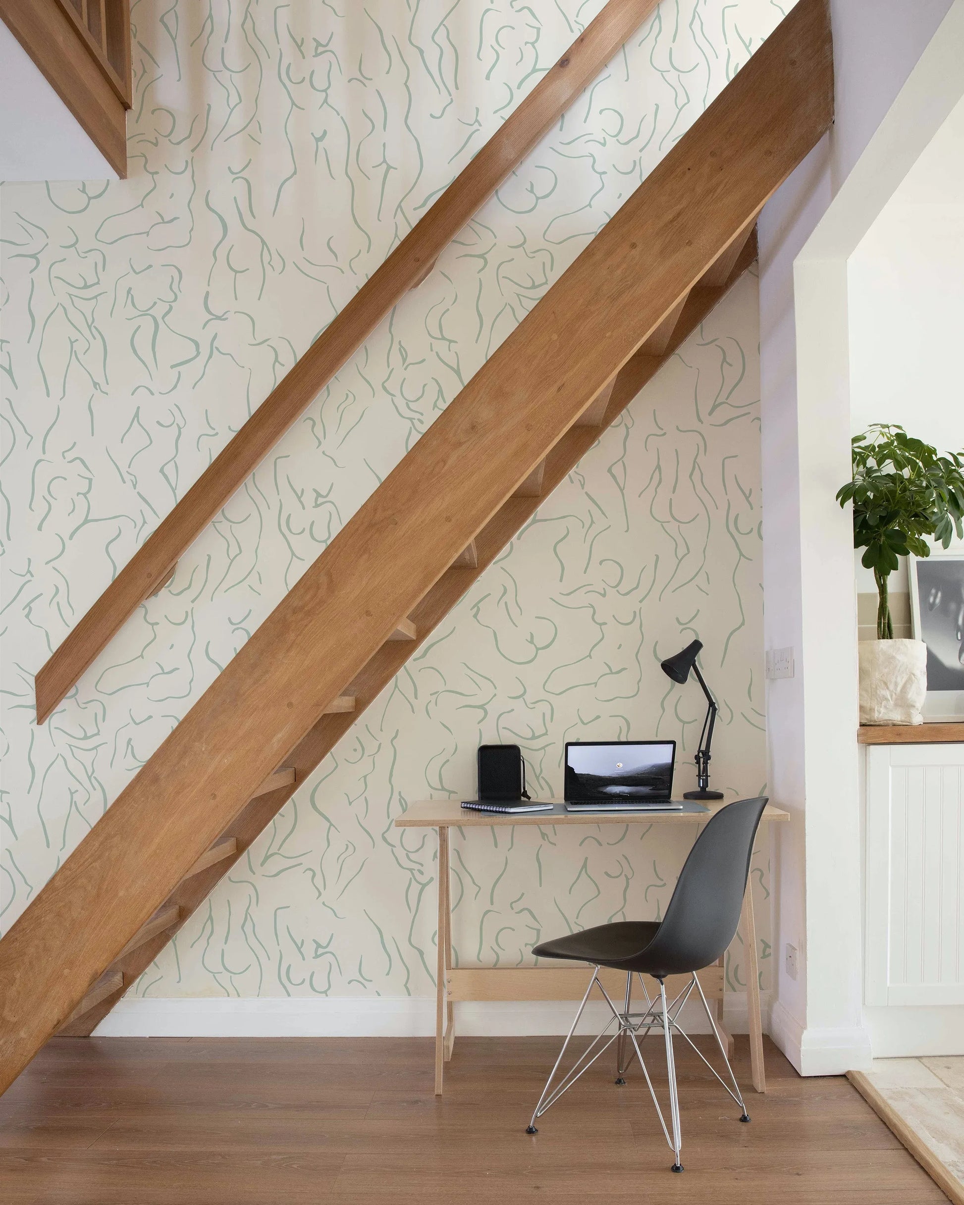 She Loved Matisse in Cream & Sage Wallpaper from Olive et Oriel where you can shop wallpaper and artworks online