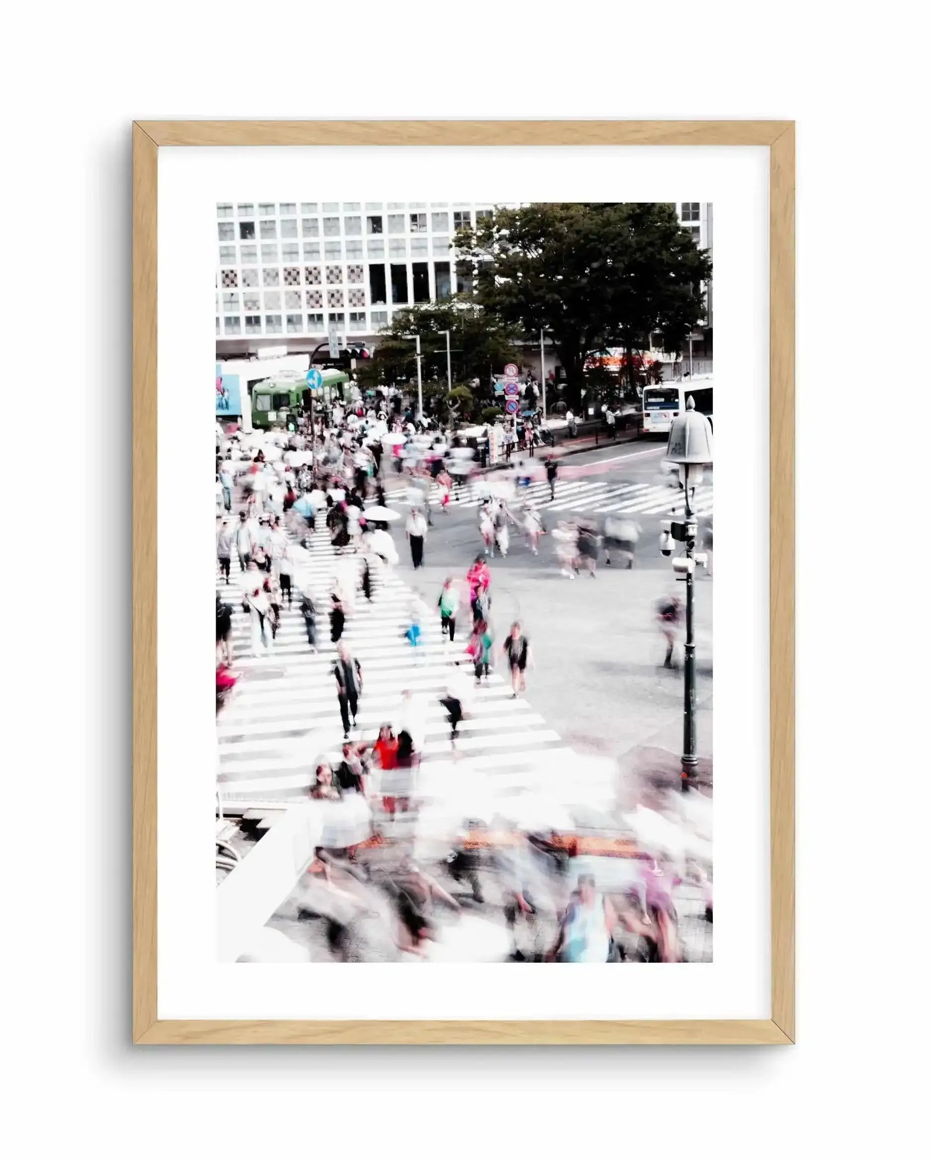 Shibuya Crossing I Art Print-PRINT-Olive et Oriel-Olive et Oriel-A5 | 5.8" x 8.3" | 14.8 x 21cm-Oak-With White Border-Buy-Australian-Art-Prints-Online-with-Olive-et-Oriel-Your-Artwork-Specialists-Austrailia-Decorate-With-Coastal-Photo-Wall-Art-Prints-From-Our-Beach-House-Artwork-Collection-Fine-Poster-and-Framed-Artwork