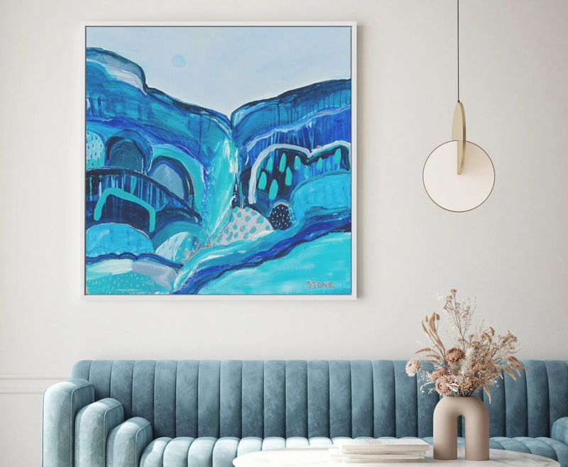 Shop blue framed canvas art online with Olive et Oriel - Buy blue canvas art and extra large canvas wall art or blue canvas art for your home.Our bright modern contemporary canvas artwork offers professional canvas printing and framing services.