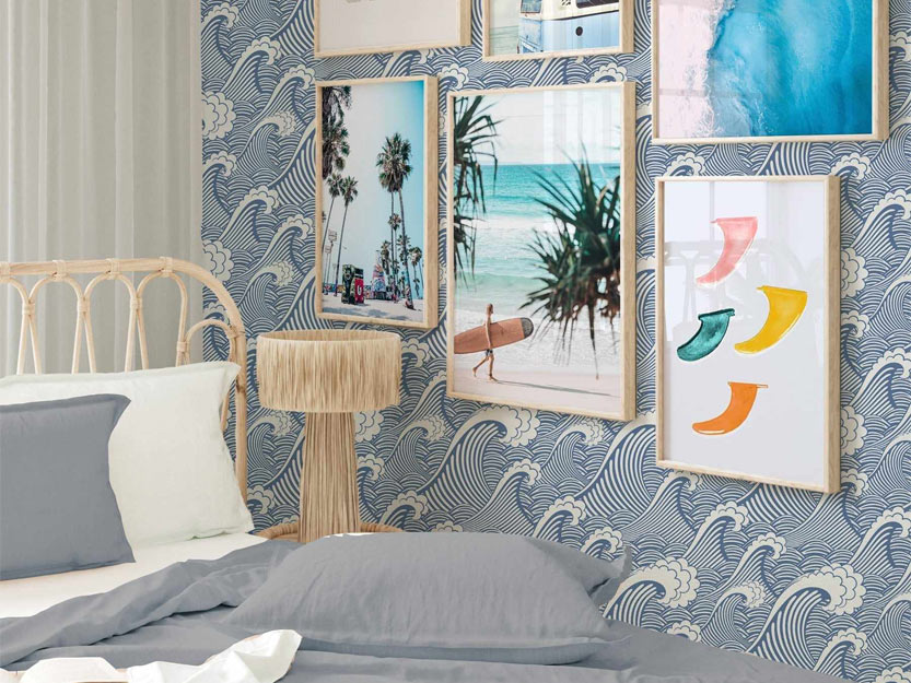 LILLIAN AUGUST Luxe Haven Coastal Blue Maui Palm Peel and Stick Wallpaper  Covers 405 sq ft LN20002  The Home Depot