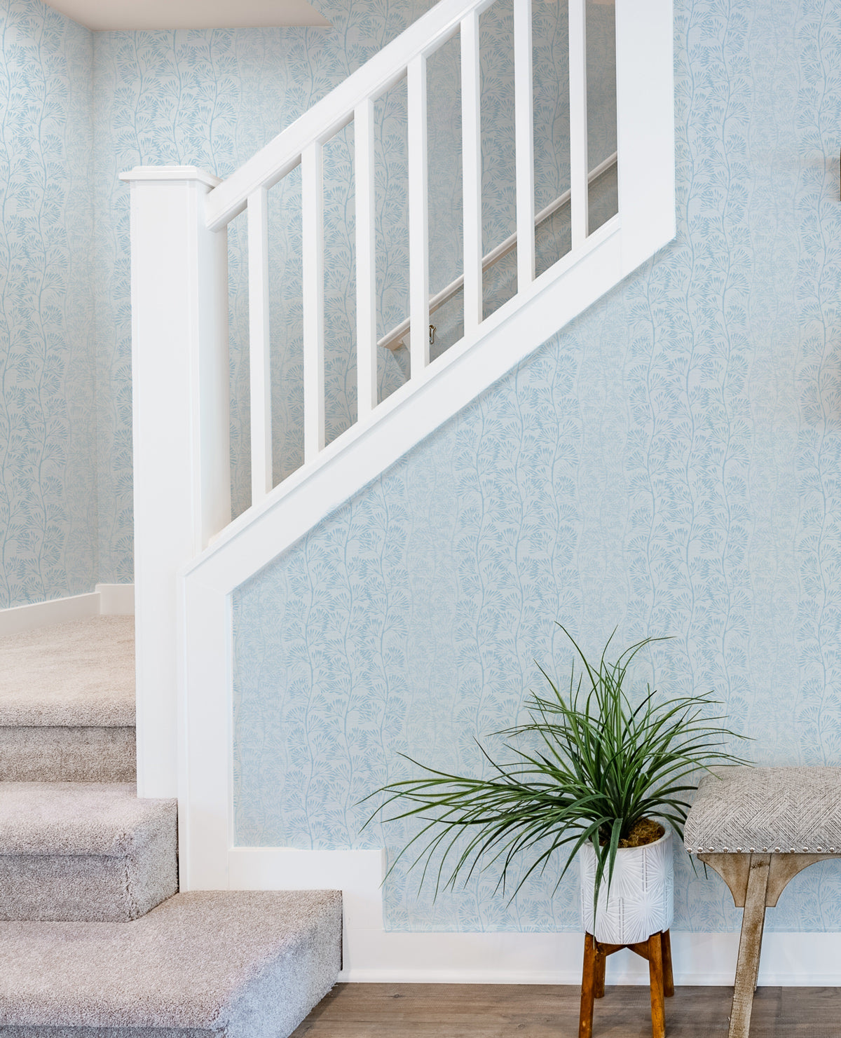 Ocean Luxe Stripes in Light Blue Wallpaper