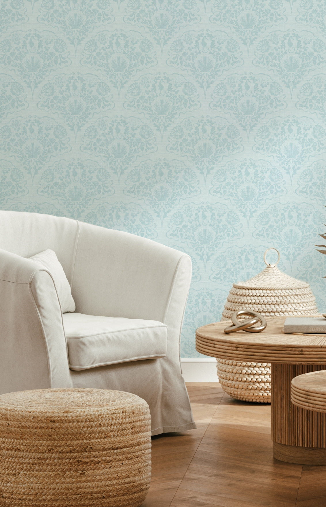 Ocean Luxe in Light Blue Wallpaper