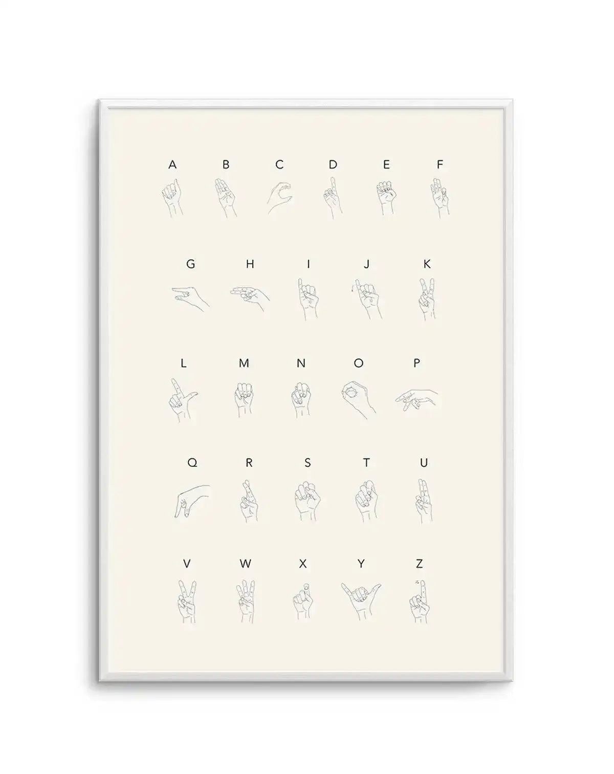 Sign Language Art Print-PRINT-Olive et Oriel-Olive et Oriel-A5 | 5.8" x 8.3" | 14.8 x 21cm-Unframed Art Print-With White Border-Buy-Australian-Art-Prints-Online-with-Olive-et-Oriel-Your-Artwork-Specialists-Austrailia-Decorate-With-Coastal-Photo-Wall-Art-Prints-From-Our-Beach-House-Artwork-Collection-Fine-Poster-and-Framed-Artwork