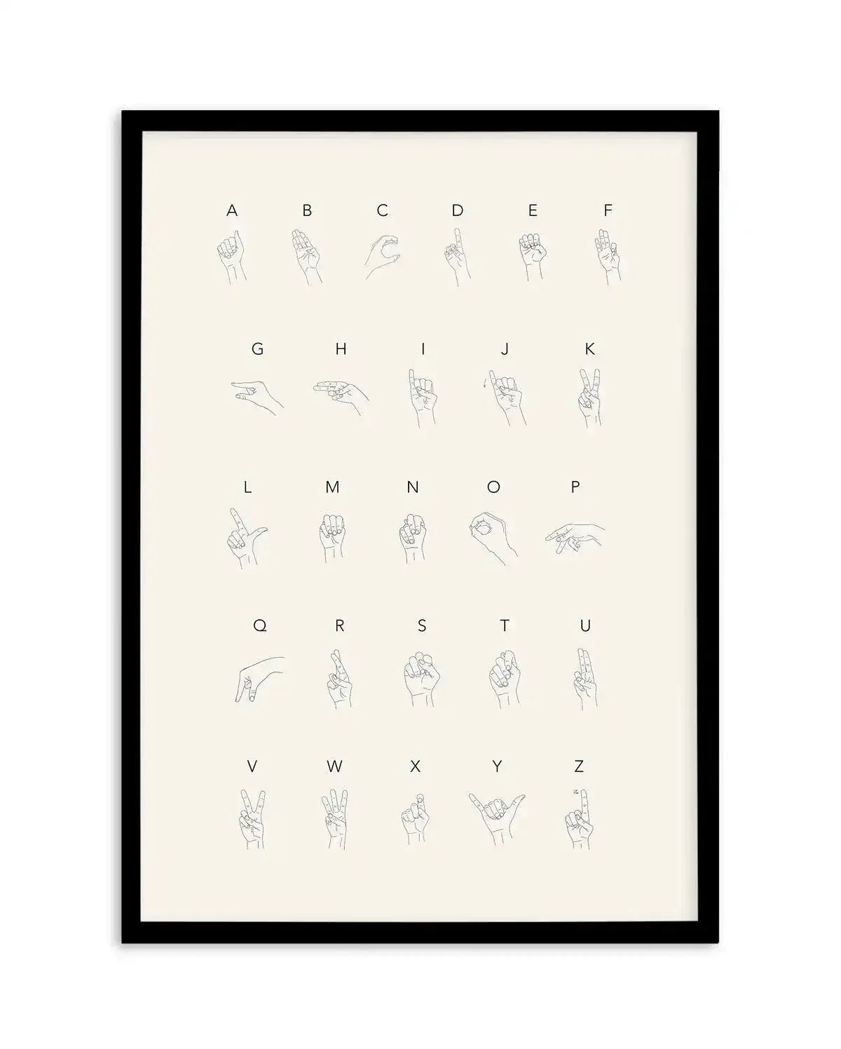 Sign Language Art Print-PRINT-Olive et Oriel-Olive et Oriel-A5 | 5.8" x 8.3" | 14.8 x 21cm-Black-With White Border-Buy-Australian-Art-Prints-Online-with-Olive-et-Oriel-Your-Artwork-Specialists-Austrailia-Decorate-With-Coastal-Photo-Wall-Art-Prints-From-Our-Beach-House-Artwork-Collection-Fine-Poster-and-Framed-Artwork