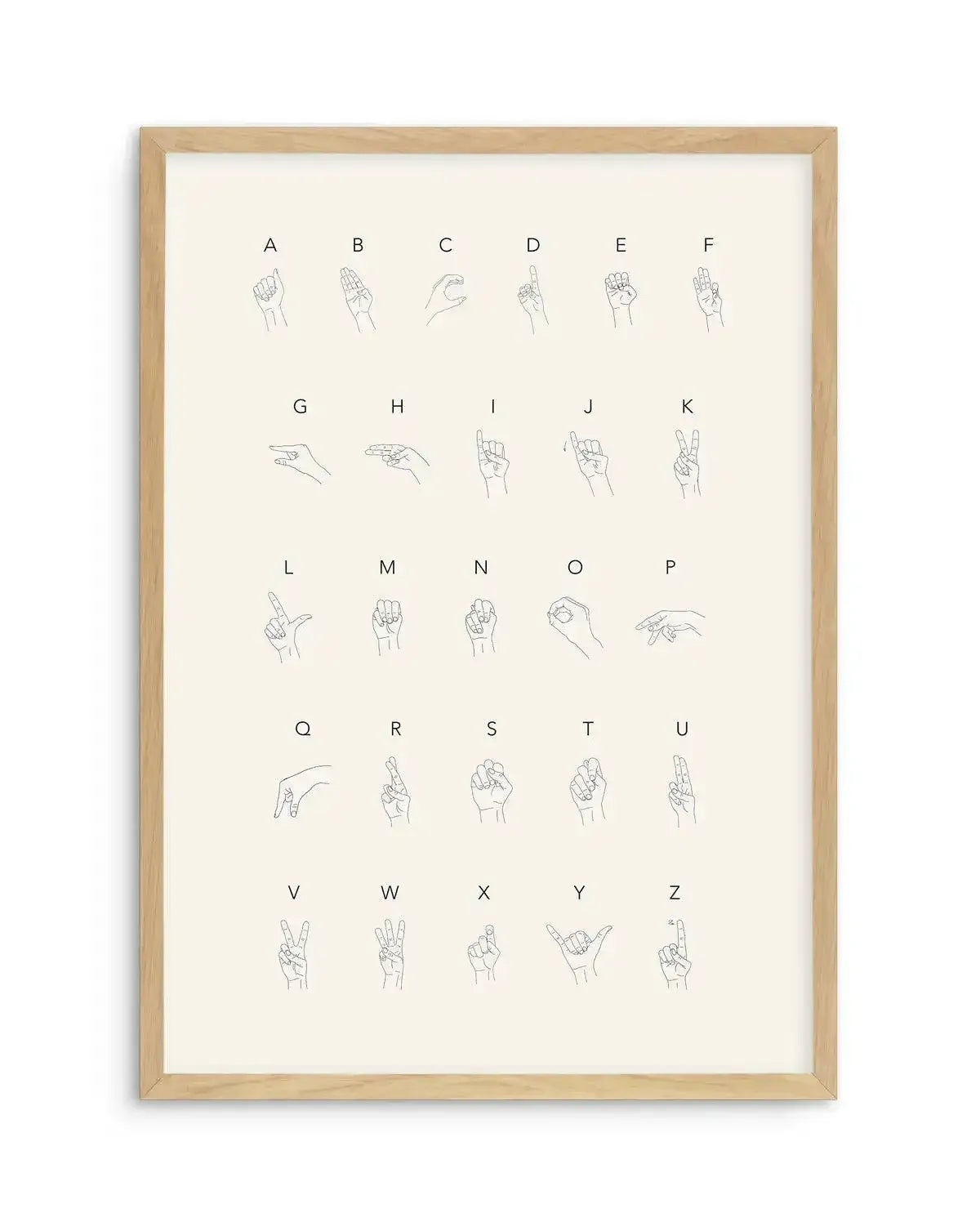 Sign Language Art Print-PRINT-Olive et Oriel-Olive et Oriel-A5 | 5.8" x 8.3" | 14.8 x 21cm-Oak-With White Border-Buy-Australian-Art-Prints-Online-with-Olive-et-Oriel-Your-Artwork-Specialists-Austrailia-Decorate-With-Coastal-Photo-Wall-Art-Prints-From-Our-Beach-House-Artwork-Collection-Fine-Poster-and-Framed-Artwork