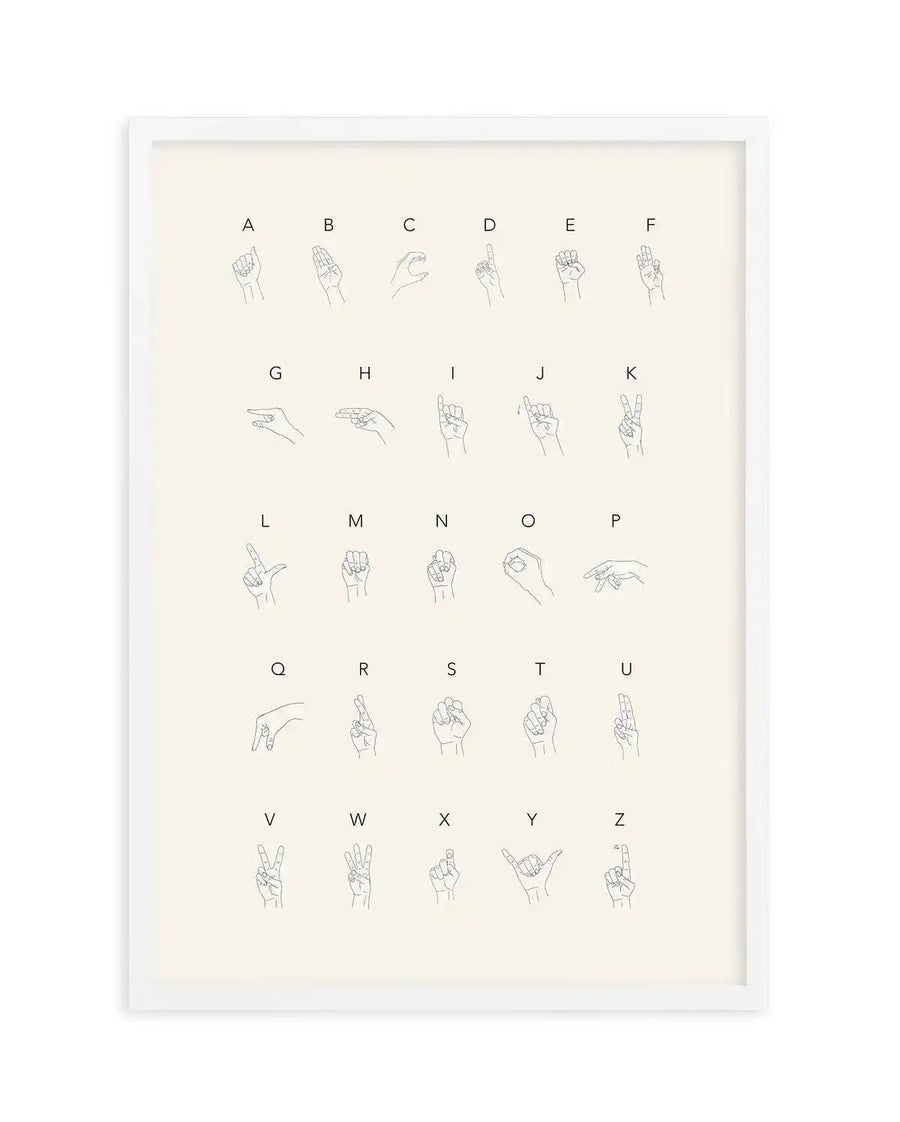 Sign Language Art Print-PRINT-Olive et Oriel-Olive et Oriel-A5 | 5.8" x 8.3" | 14.8 x 21cm-White-With White Border-Buy-Australian-Art-Prints-Online-with-Olive-et-Oriel-Your-Artwork-Specialists-Austrailia-Decorate-With-Coastal-Photo-Wall-Art-Prints-From-Our-Beach-House-Artwork-Collection-Fine-Poster-and-Framed-Artwork