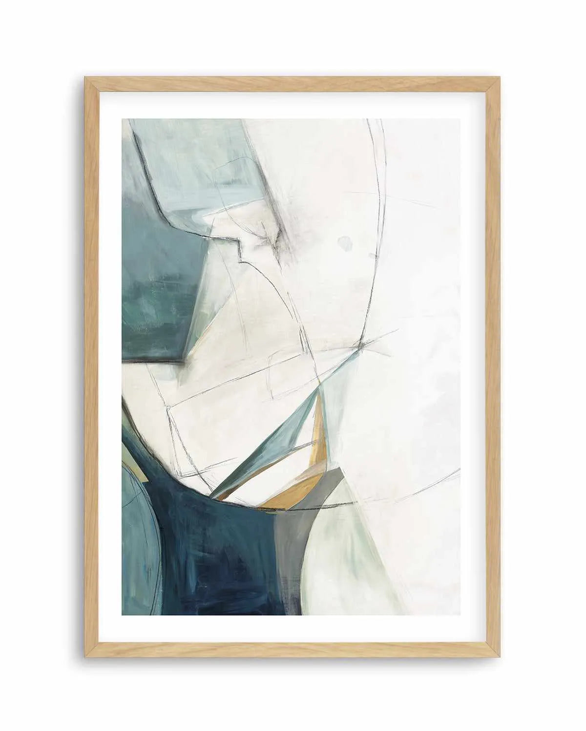 Sketches 'In Teal' No 1 Art Print-PRINT-Olive et Oriel-PI Creative-A5 | 5.8" x 8.3" | 14.8 x 21cm-Oak-With White Border-Buy-Australian-Art-Prints-Online-with-Olive-et-Oriel-Your-Artwork-Specialists-Austrailia-Decorate-With-Coastal-Photo-Wall-Art-Prints-From-Our-Beach-House-Artwork-Collection-Fine-Poster-and-Framed-Artwork