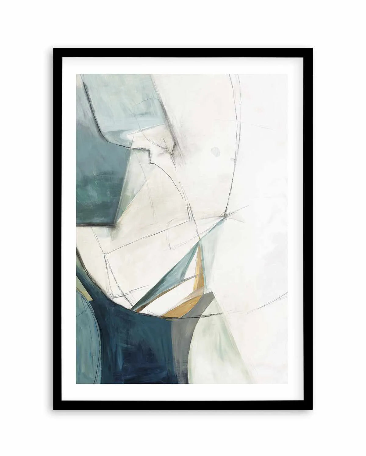 Sketches 'In Teal' No 1 Art Print-PRINT-Olive et Oriel-PI Creative-A5 | 5.8" x 8.3" | 14.8 x 21cm-Black-With White Border-Buy-Australian-Art-Prints-Online-with-Olive-et-Oriel-Your-Artwork-Specialists-Austrailia-Decorate-With-Coastal-Photo-Wall-Art-Prints-From-Our-Beach-House-Artwork-Collection-Fine-Poster-and-Framed-Artwork