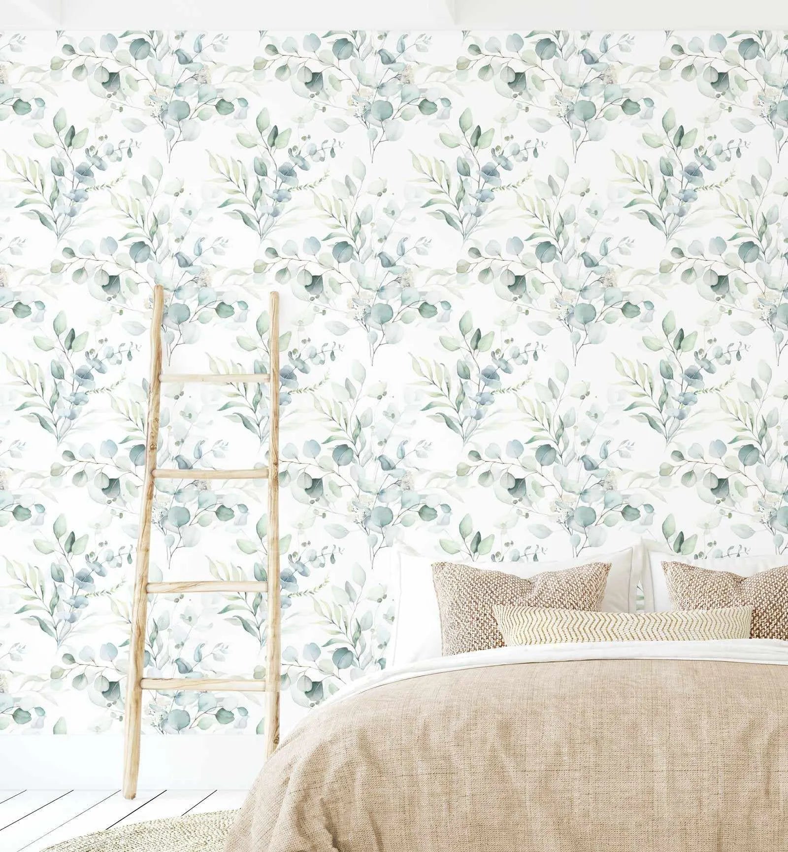 Soft Eucalyptus Wallpaper - Olive et Oriel