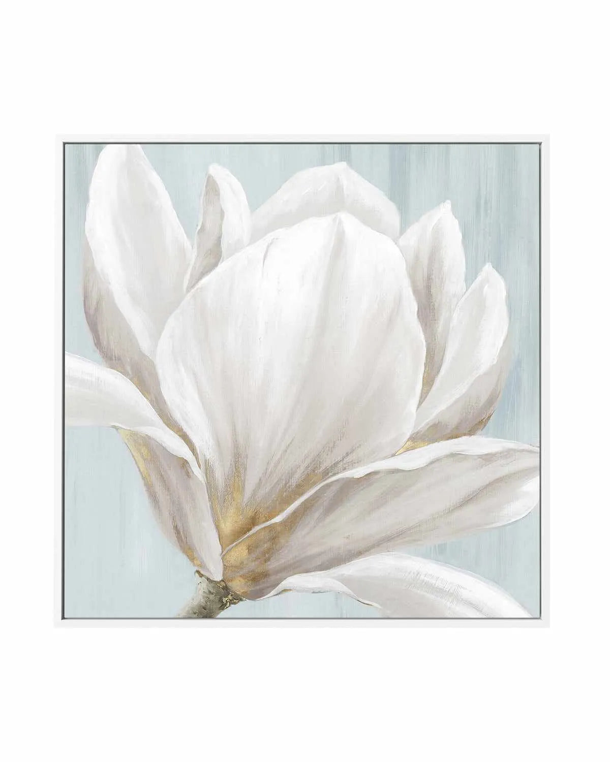 Soft White I | Framed Canvas Art Print from Olive et Oriel where you can shop wallpaper and artworks online