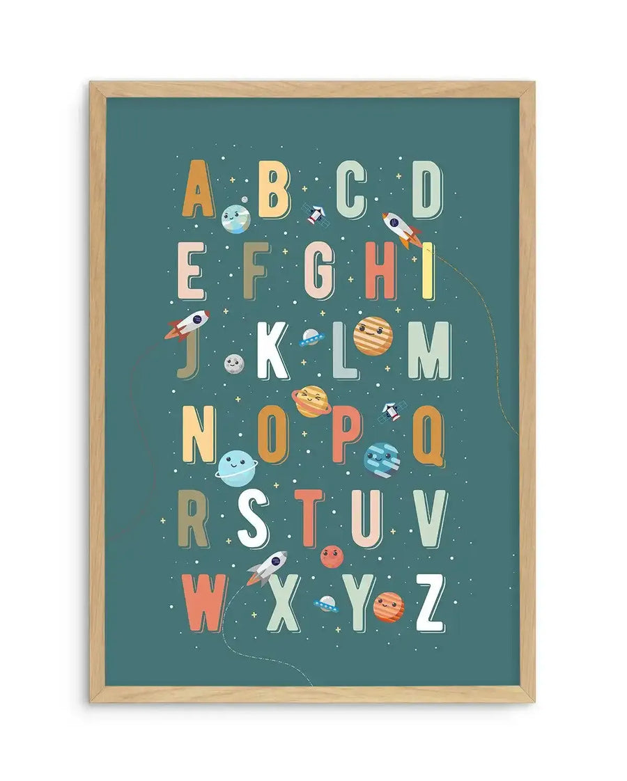 Solar Alphabet Art Print-PRINT-Olive et Oriel-Olive et Oriel-A5 | 5.8" x 8.3" | 14.8 x 21cm-Oak-With White Border-Buy-Australian-Art-Prints-Online-with-Olive-et-Oriel-Your-Artwork-Specialists-Austrailia-Decorate-With-Coastal-Photo-Wall-Art-Prints-From-Our-Beach-House-Artwork-Collection-Fine-Poster-and-Framed-Artwork