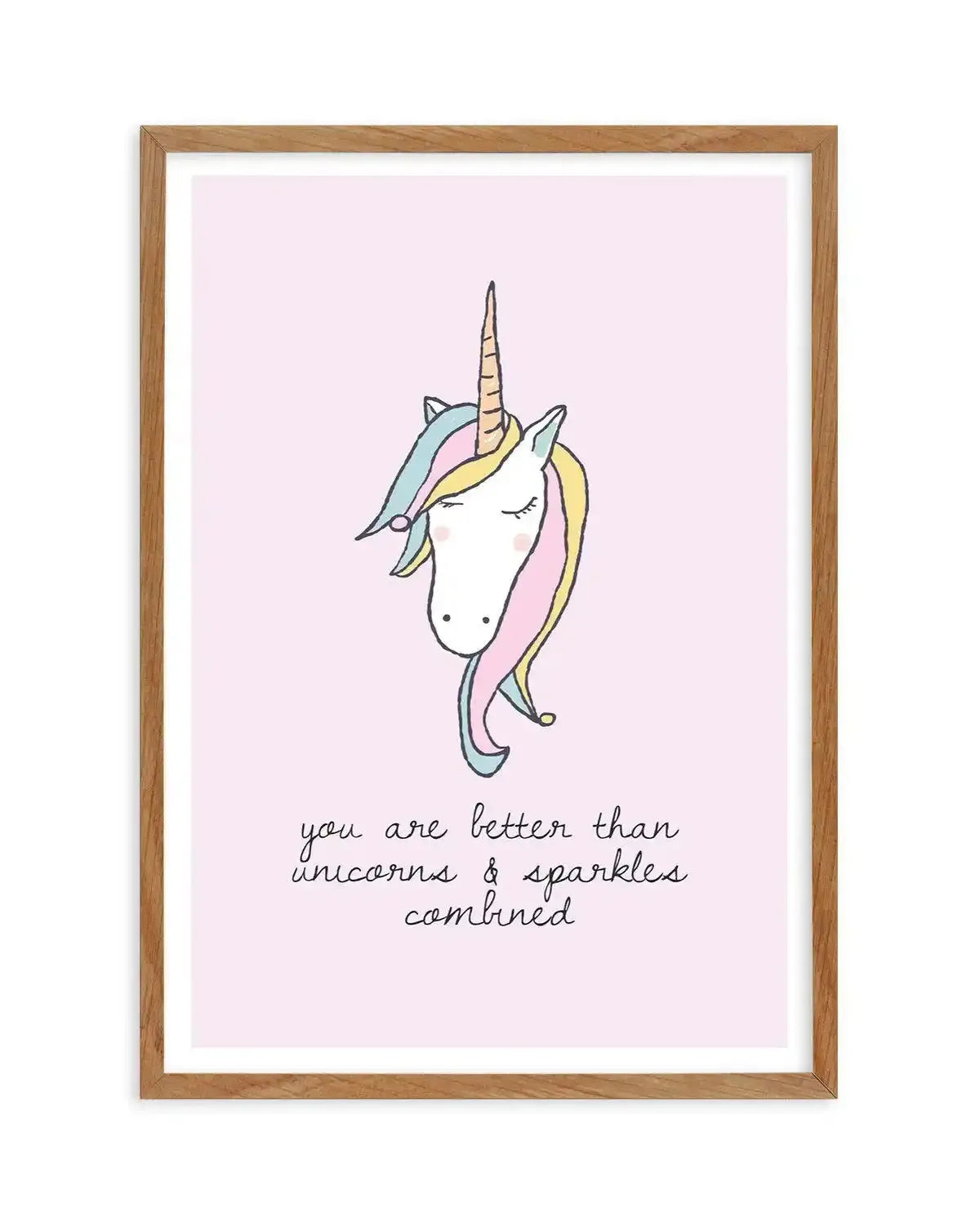 Sparkles & Unicorns Art Print-PRINT-Olive et Oriel-Olive et Oriel-50x70 cm | 19.6" x 27.5"-Walnut-With White Border-Buy-Australian-Art-Prints-Online-with-Olive-et-Oriel-Your-Artwork-Specialists-Austrailia-Decorate-With-Coastal-Photo-Wall-Art-Prints-From-Our-Beach-House-Artwork-Collection-Fine-Poster-and-Framed-Artwork