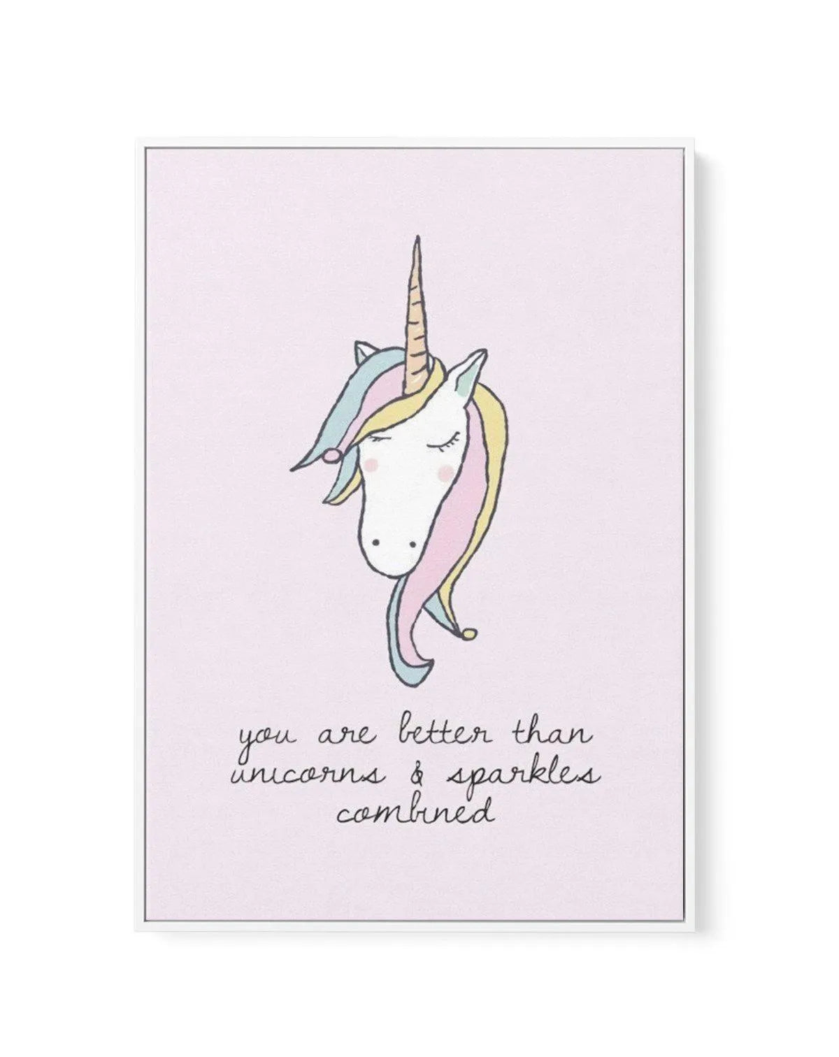 Sparkles & Unicorns | Framed Canvas-CANVAS-You can shop wall art online with Olive et Oriel for everything from abstract art to fun kids wall art. Our beautiful modern art prints and canvas art are available from large canvas prints to wall art paintings and our proudly Australian artwork collection offers only the highest quality framed large wall art and canvas art Australia - You can buy fashion photography prints or Hampton print posters and paintings on canvas from Olive et Oriel and have t