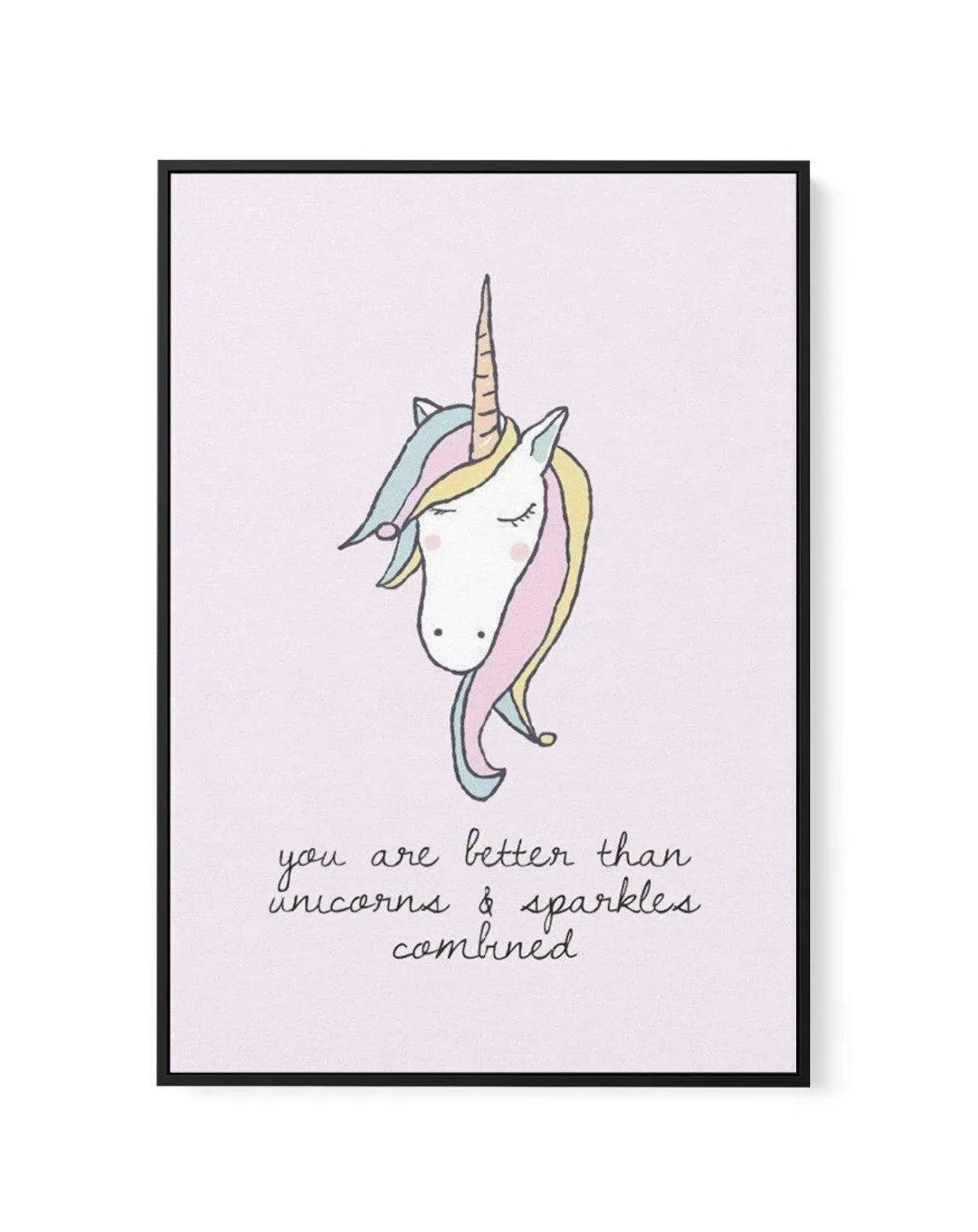 Sparkles & Unicorns | Framed Canvas-CANVAS-You can shop wall art online with Olive et Oriel for everything from abstract art to fun kids wall art. Our beautiful modern art prints and canvas art are available from large canvas prints to wall art paintings and our proudly Australian artwork collection offers only the highest quality framed large wall art and canvas art Australia - You can buy fashion photography prints or Hampton print posters and paintings on canvas from Olive et Oriel and have t