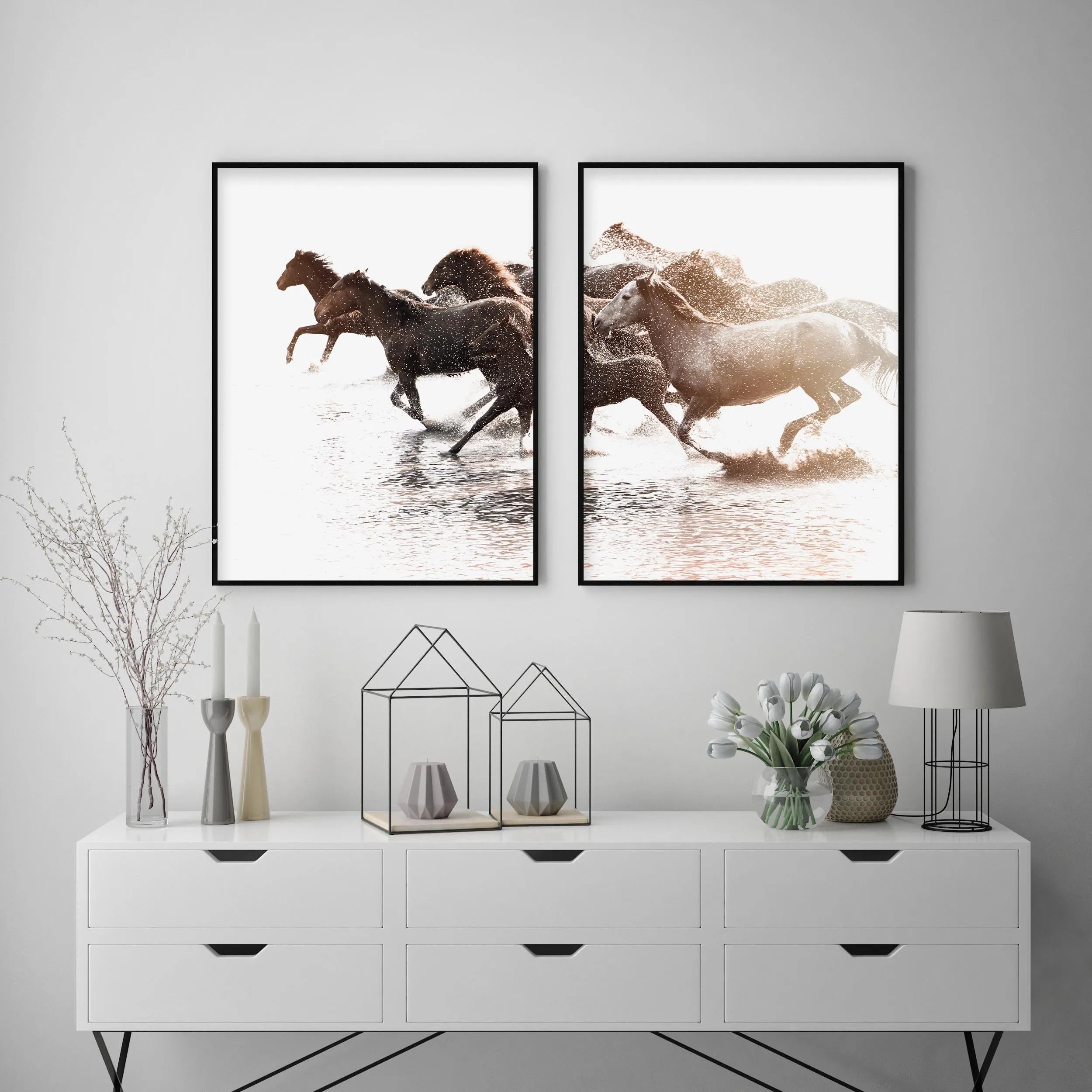 Riviere Stallions | Left from Olive et Oriel where you can shop wallpaper and artworks online