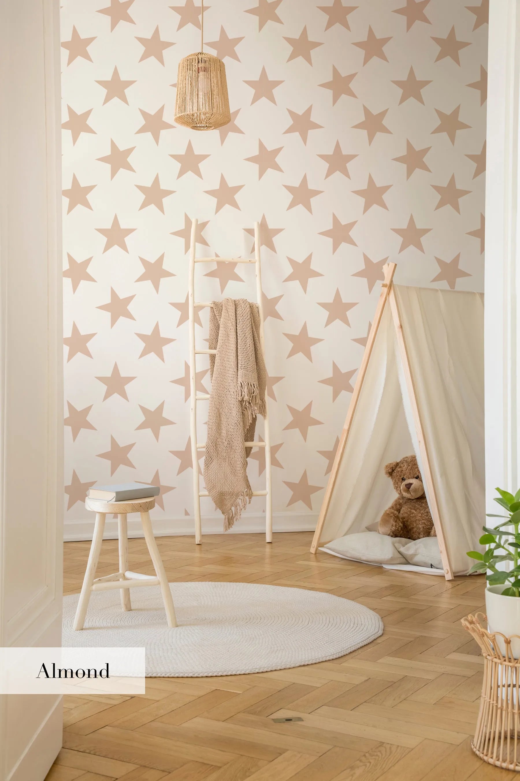 Stars Wallpaper | Multiple Colour Options from Olive et Oriel where you can shop wallpaper and artworks online