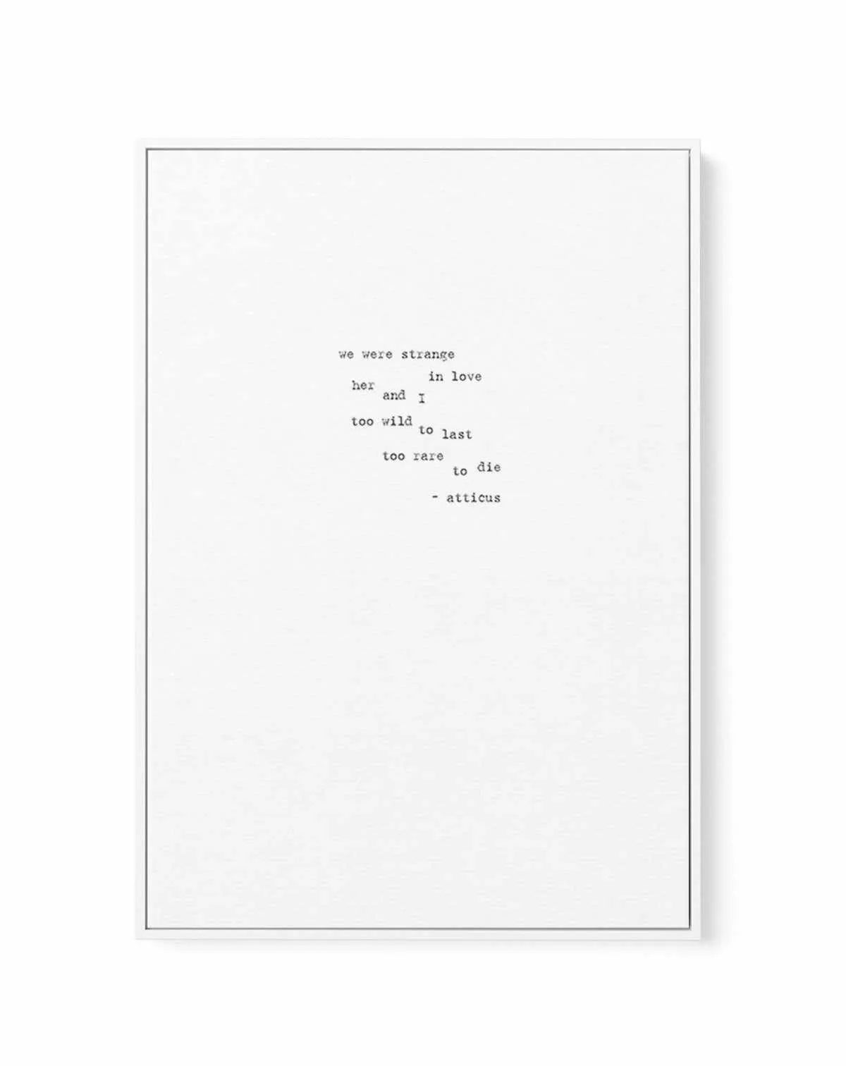 Strange In Love | Framed Canvas-CANVAS-You can shop wall art online with Olive et Oriel for everything from abstract art to fun kids wall art. Our beautiful modern art prints and canvas art are available from large canvas prints to wall art paintings and our proudly Australian artwork collection offers only the highest quality framed large wall art and canvas art Australia - You can buy fashion photography prints or Hampton print posters and paintings on canvas from Olive et Oriel and have them 