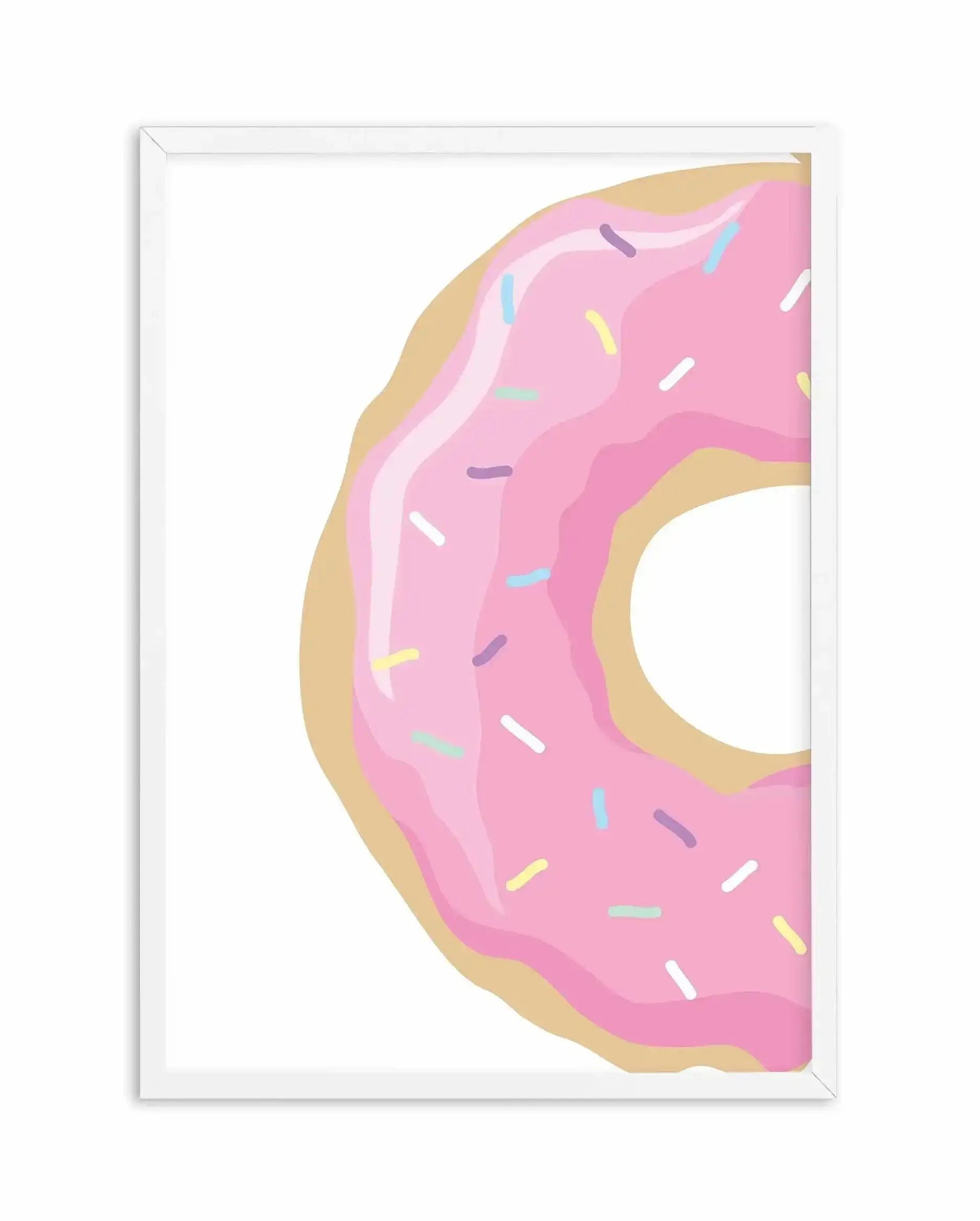 Strawberry Donut Art Print-PRINT-Olive et Oriel-Olive et Oriel-A5 | 5.8" x 8.3" | 14.8 x 21cm-White-With White Border-Buy-Australian-Art-Prints-Online-with-Olive-et-Oriel-Your-Artwork-Specialists-Austrailia-Decorate-With-Coastal-Photo-Wall-Art-Prints-From-Our-Beach-House-Artwork-Collection-Fine-Poster-and-Framed-Artwork