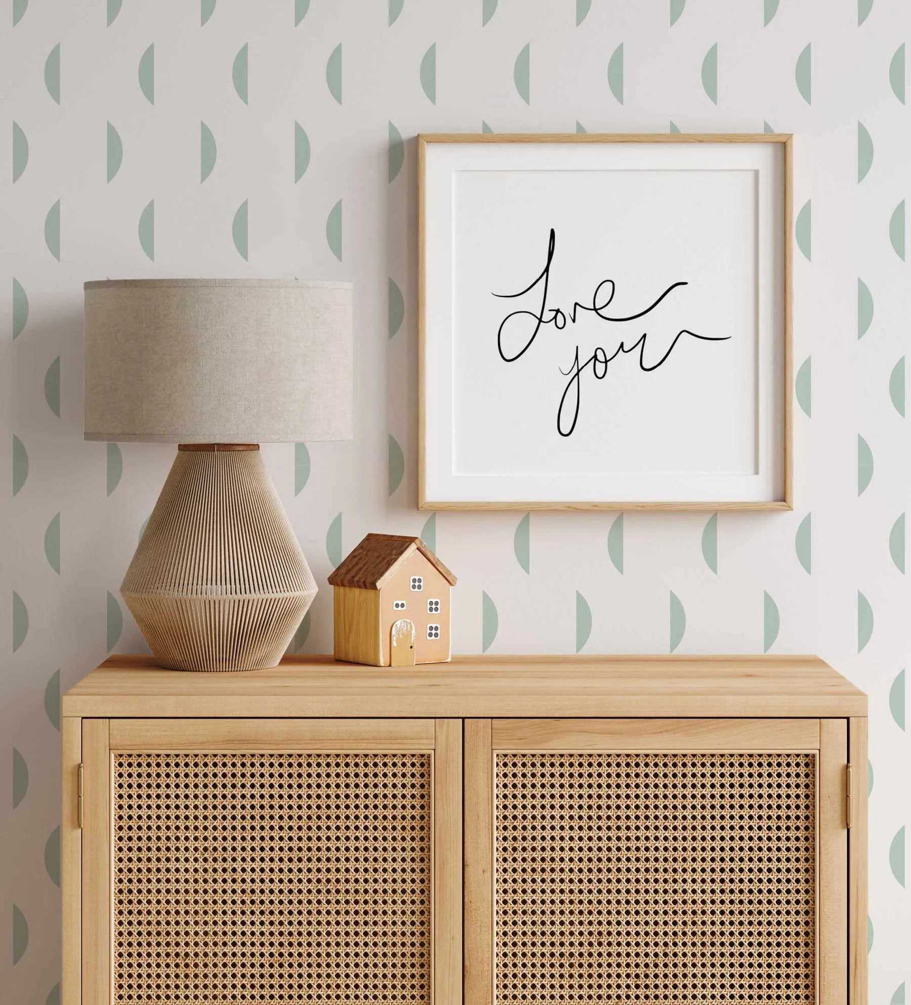 Half Moon in Seafoam Wallpaper from Olive et Oriel where you can shop wallpaper and artworks online