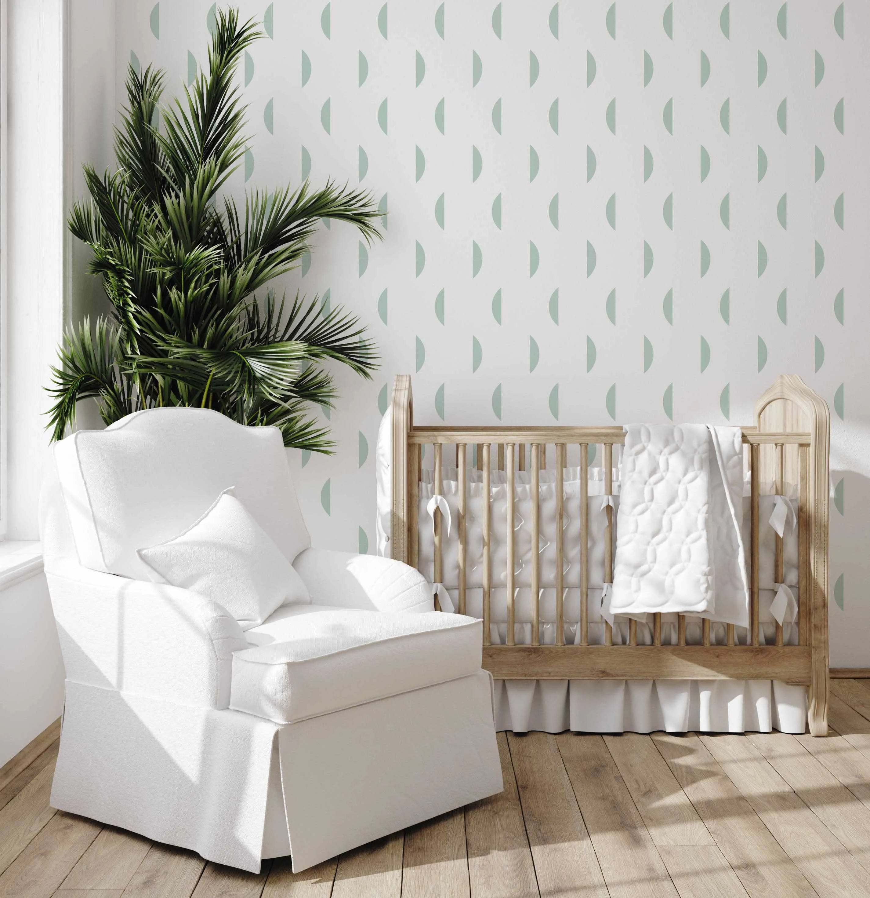 Half Moon in Seafoam Wallpaper from Olive et Oriel where you can shop wallpaper and artworks online