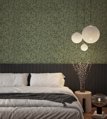 Leafy Country Foliage Dark Green Wallpaper from Olive et Oriel where you can shop wallpaper and artworks online