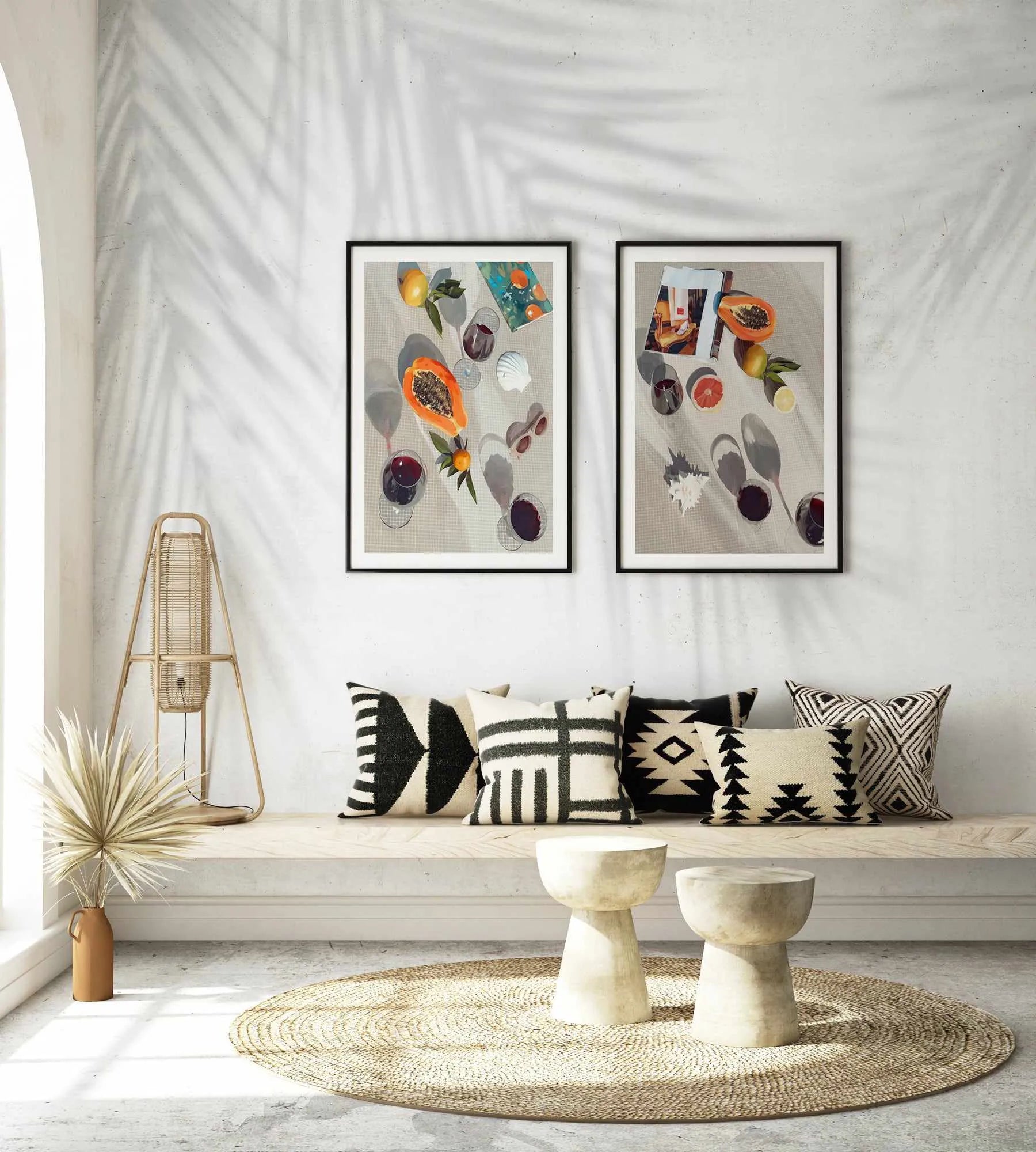 Morning Shadow Ibiza Wallpaper from Olive et Oriel where you can shop wallpaper and artworks online