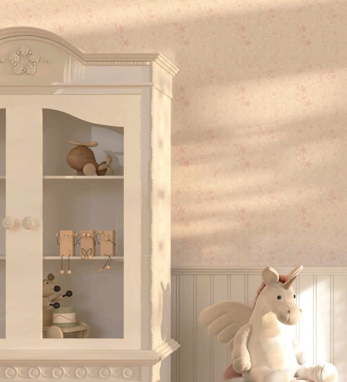 Pink Spring Florals Wallpaper from Olive et Oriel where you can shop wallpaper and artworks online