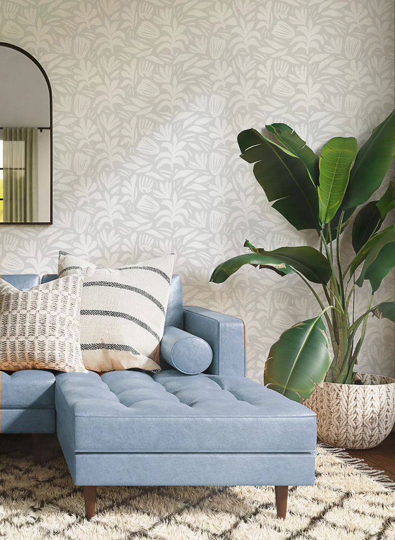 Modern Cut Grey Wallpaper from Olive et Oriel where you can shop wallpaper and artworks online
