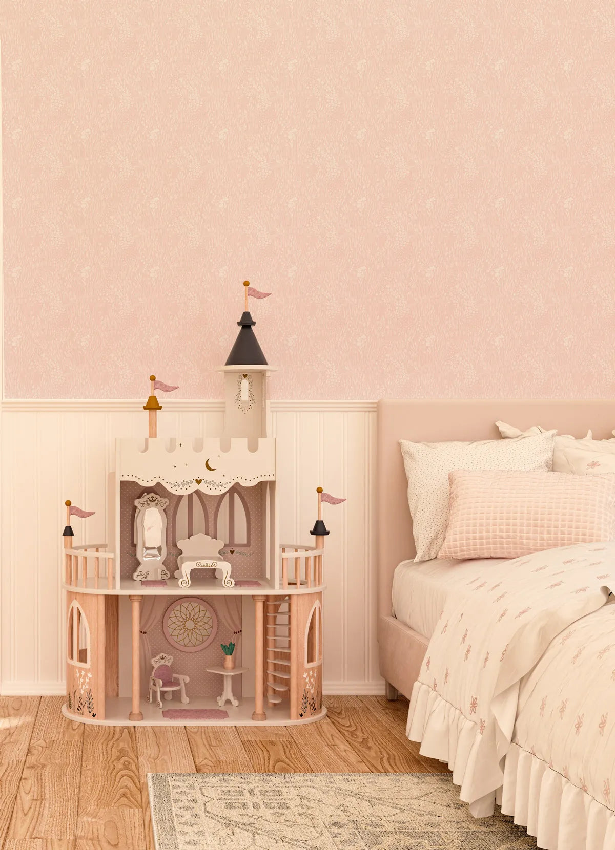 Garden Posies in Soft Pink Wallpaper from Olive et Oriel where you can shop wallpaper and artworks online