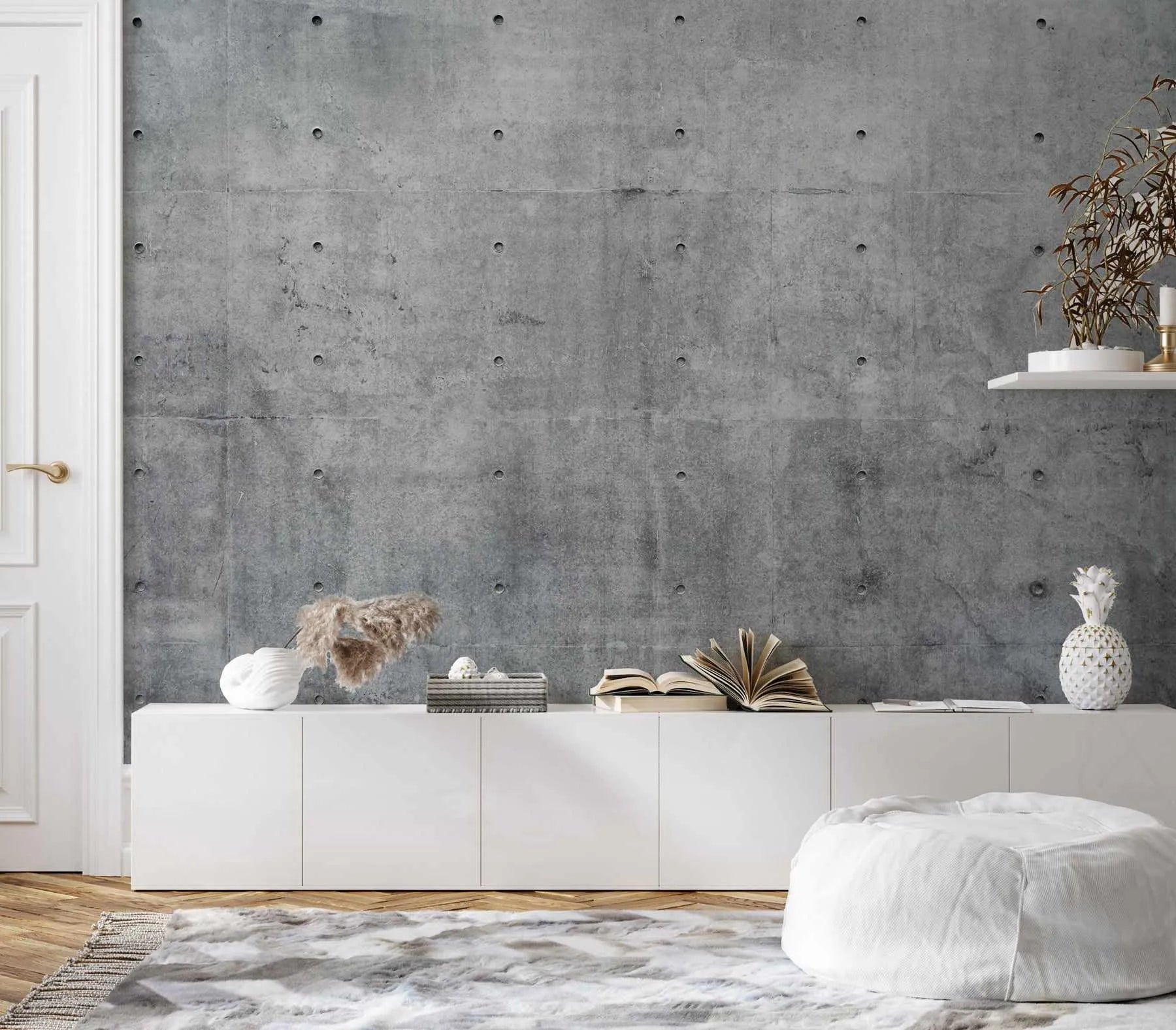 Concrete Luxe Wallpaper from Olive et Oriel where you can shop wallpaper and artworks online