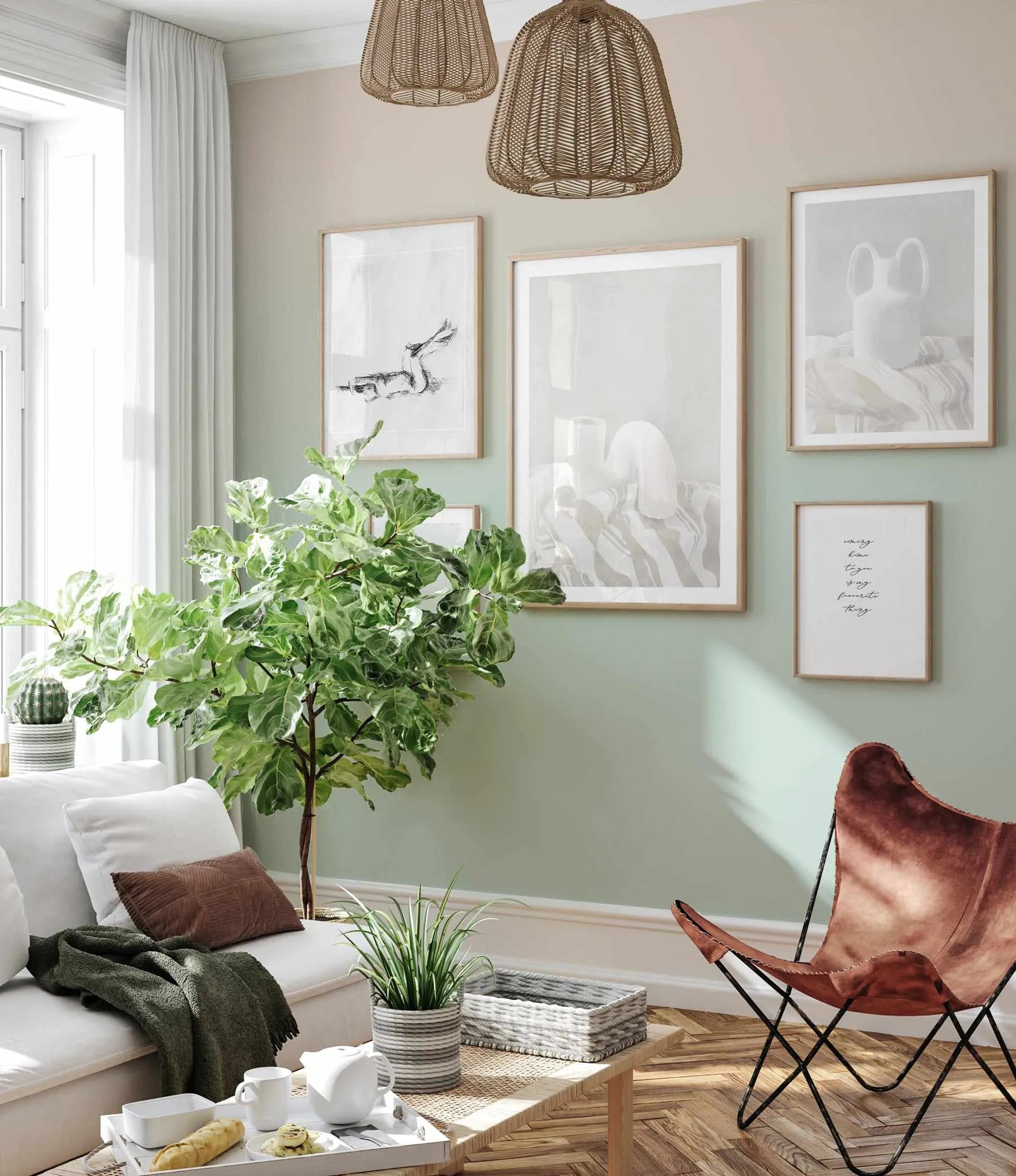Aura in Eucalyptus Wallpaper from Olive et Oriel where you can shop wallpaper and artworks online
