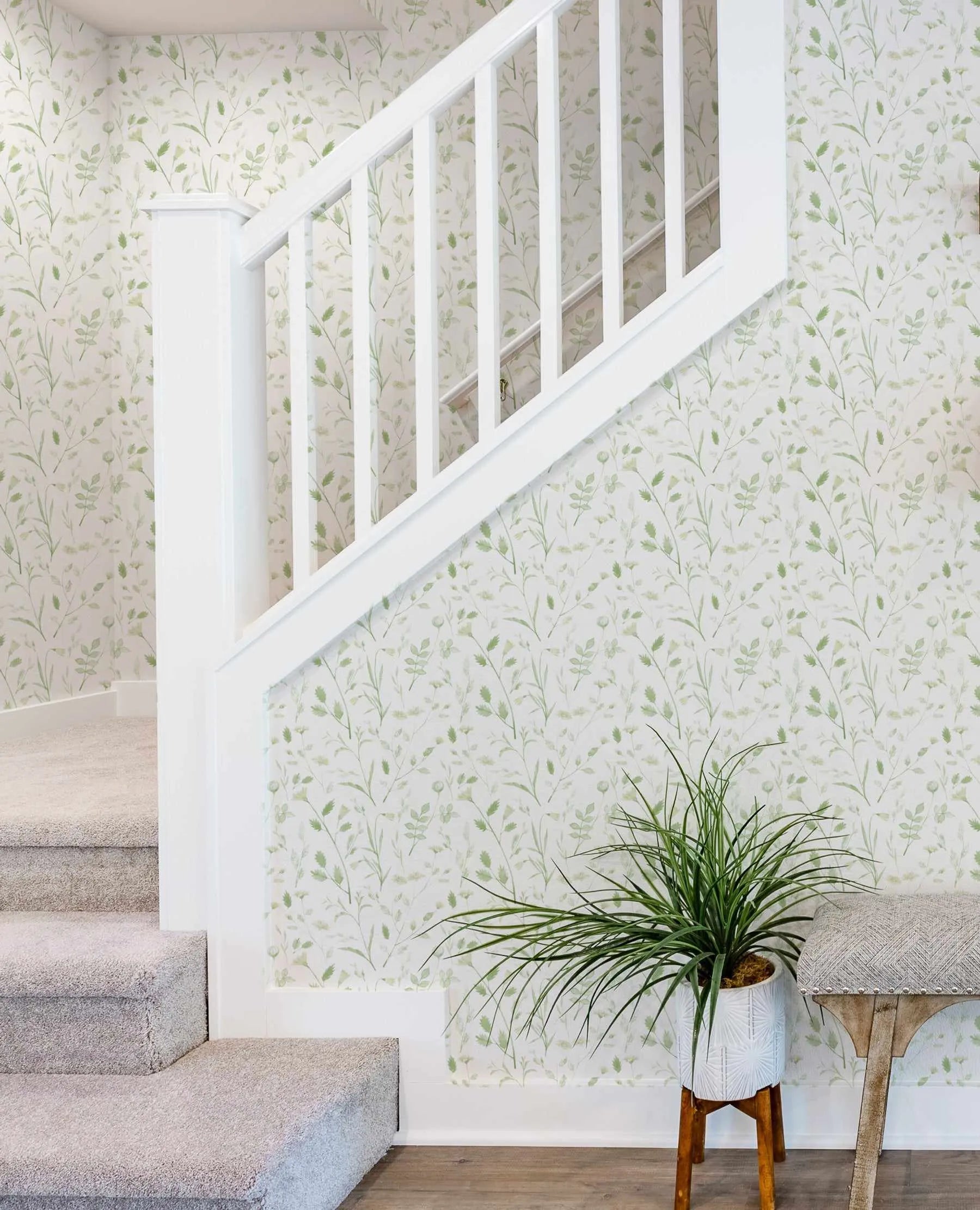 Stem Sage Green Wallpaper from Olive et Oriel where you can shop wallpaper and artworks online