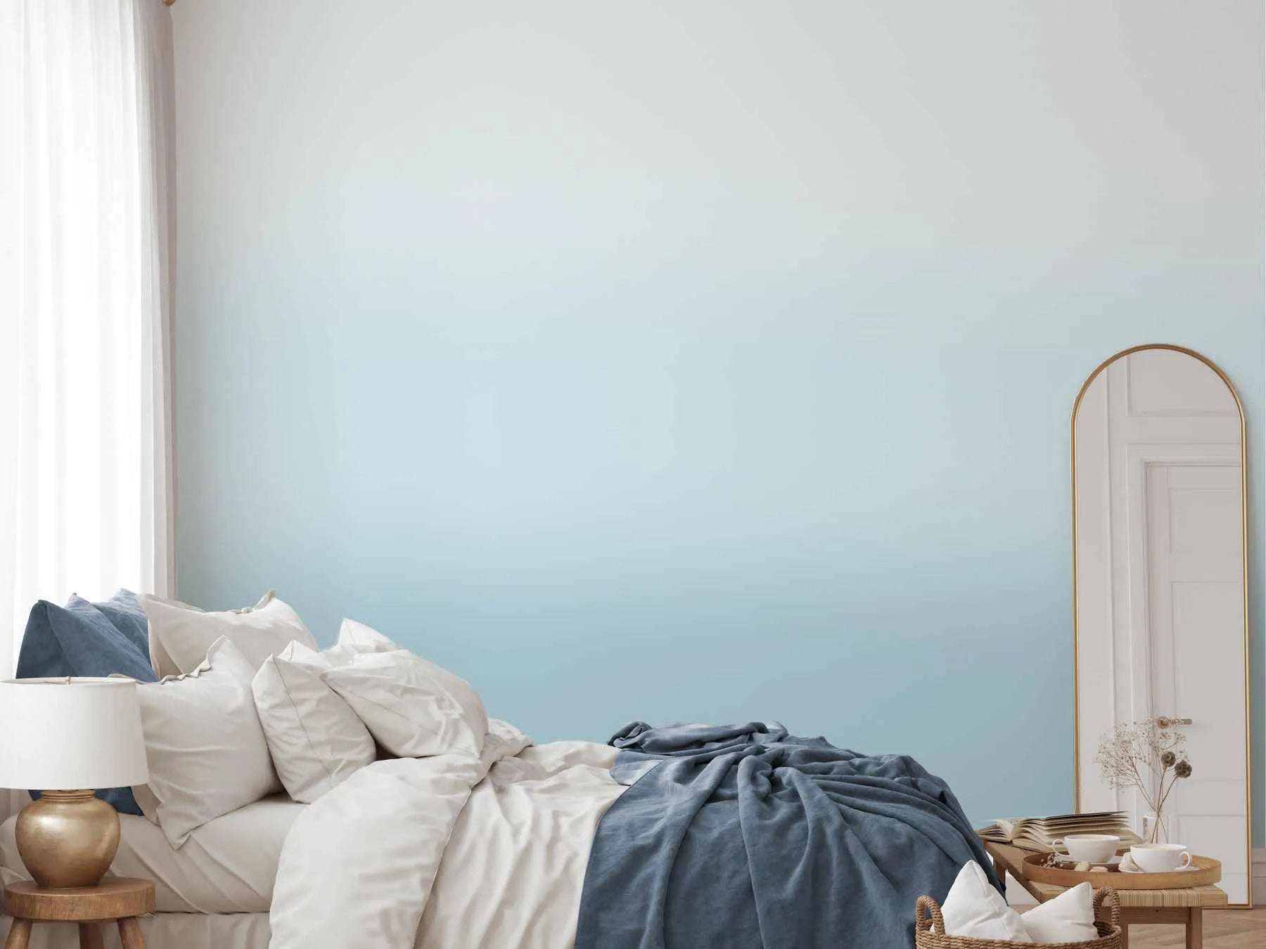 Aura in Blue Bird Wallpaper from Olive et Oriel where you can shop wallpaper and artworks online