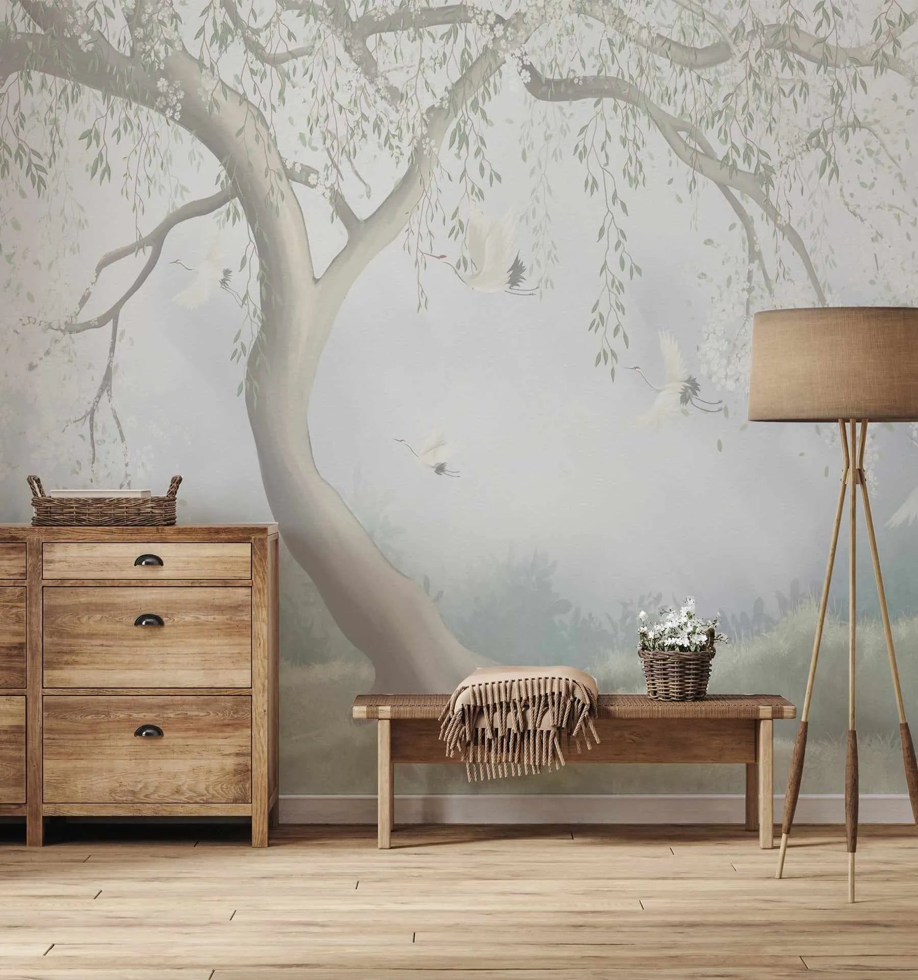 Willow in Blossom Wallpaper from Olive et Oriel where you can shop wallpaper and artworks online