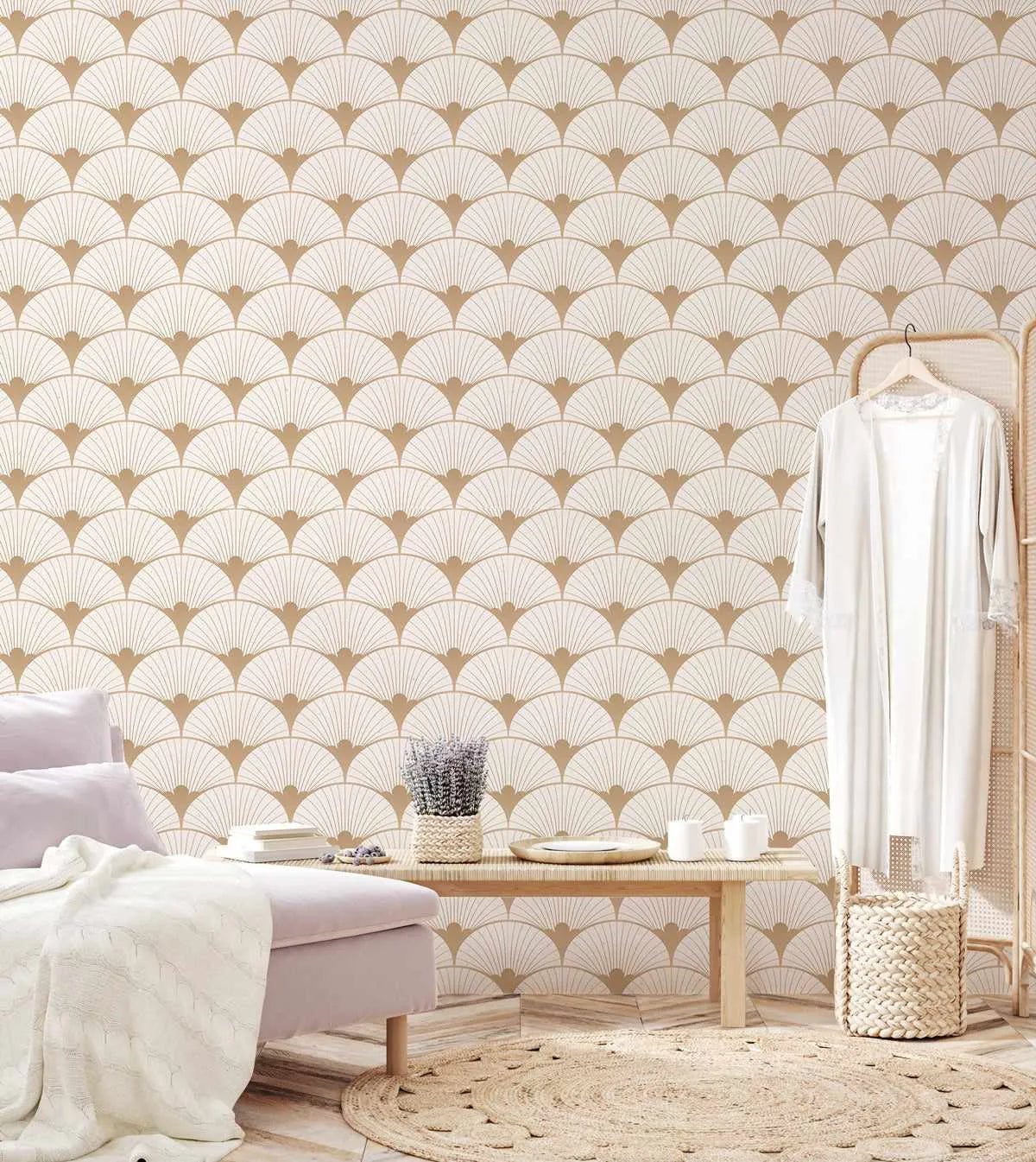 Gatsby Scallops Wallpaper from Olive et Oriel where you can shop wallpaper and artworks online