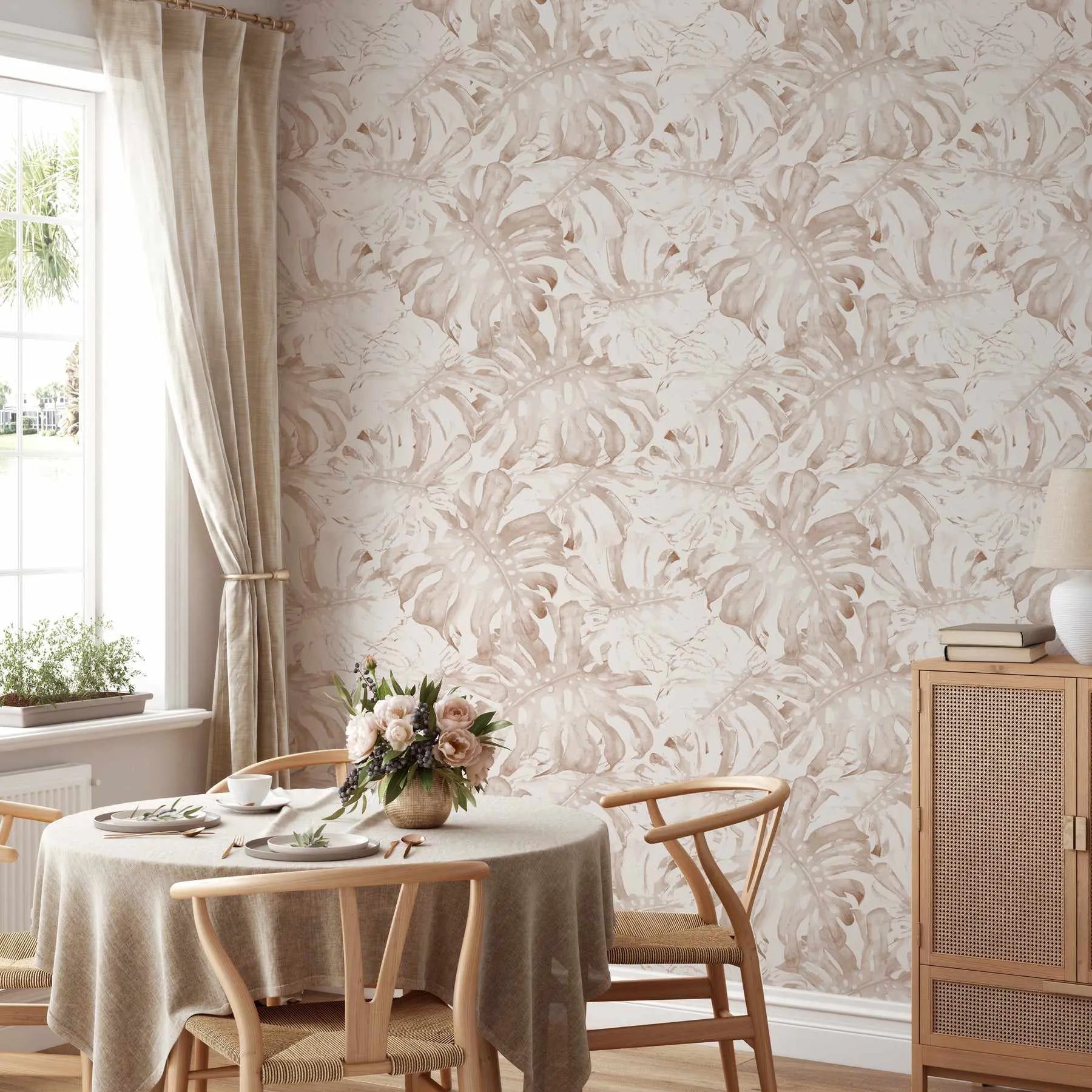 Monstera In Coco Wallpaper from Olive et Oriel where you can shop wallpaper and artworks online