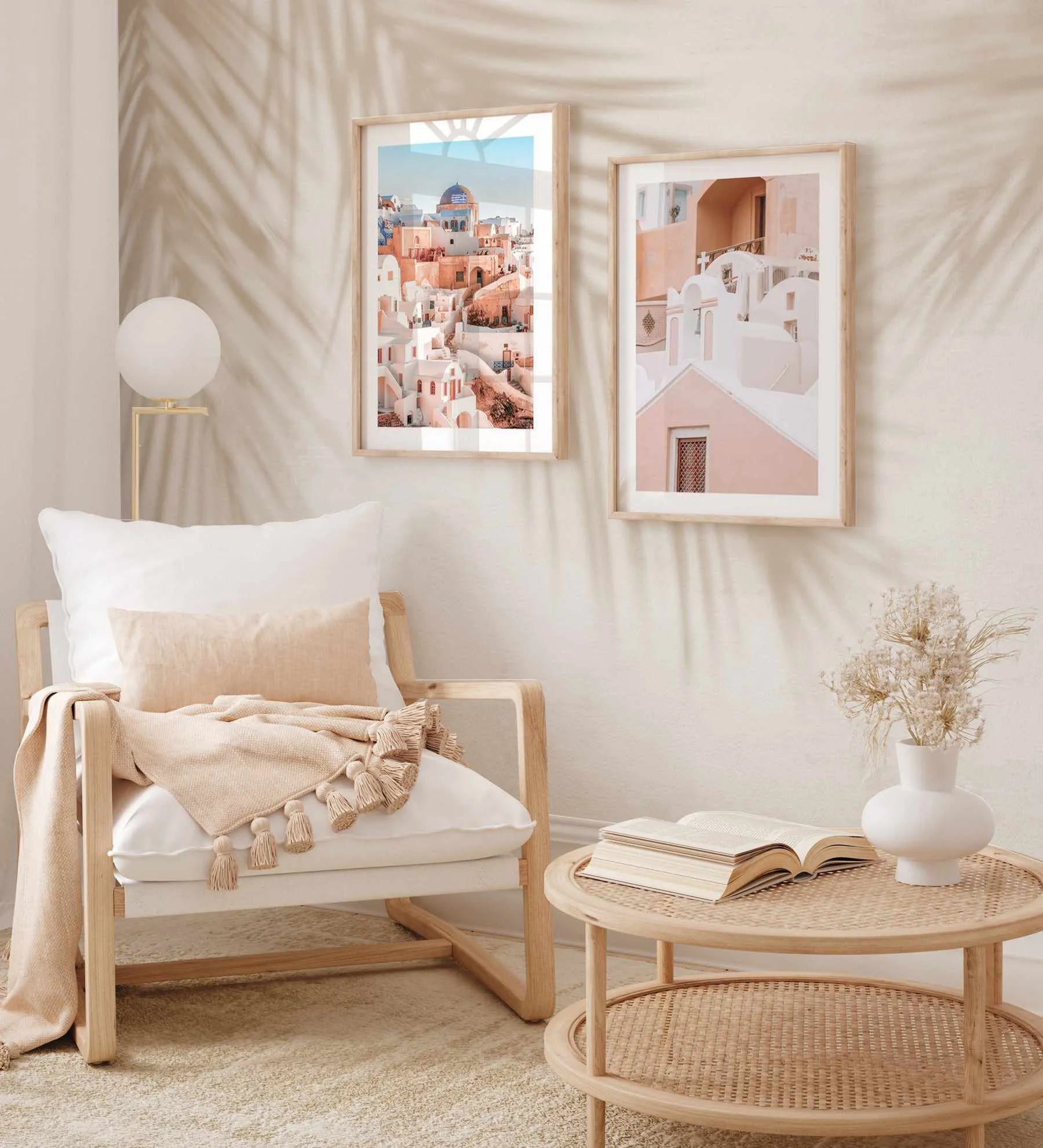 Golden Hour Mykonos Wallpaper from Olive et Oriel where you can shop wallpaper and artworks online