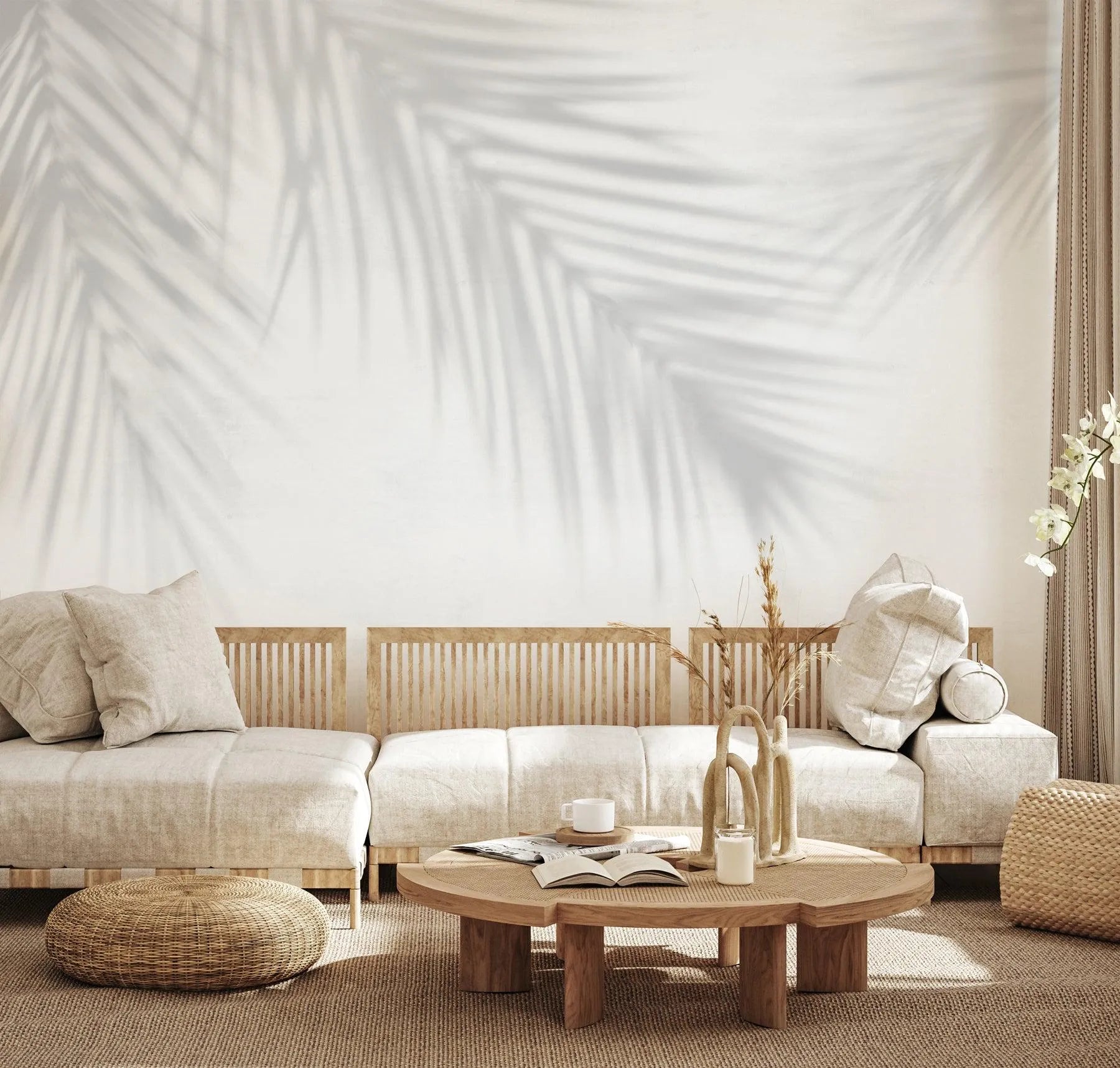 Morning Shadow Ibiza Wallpaper from Olive et Oriel where you can shop wallpaper and artworks online