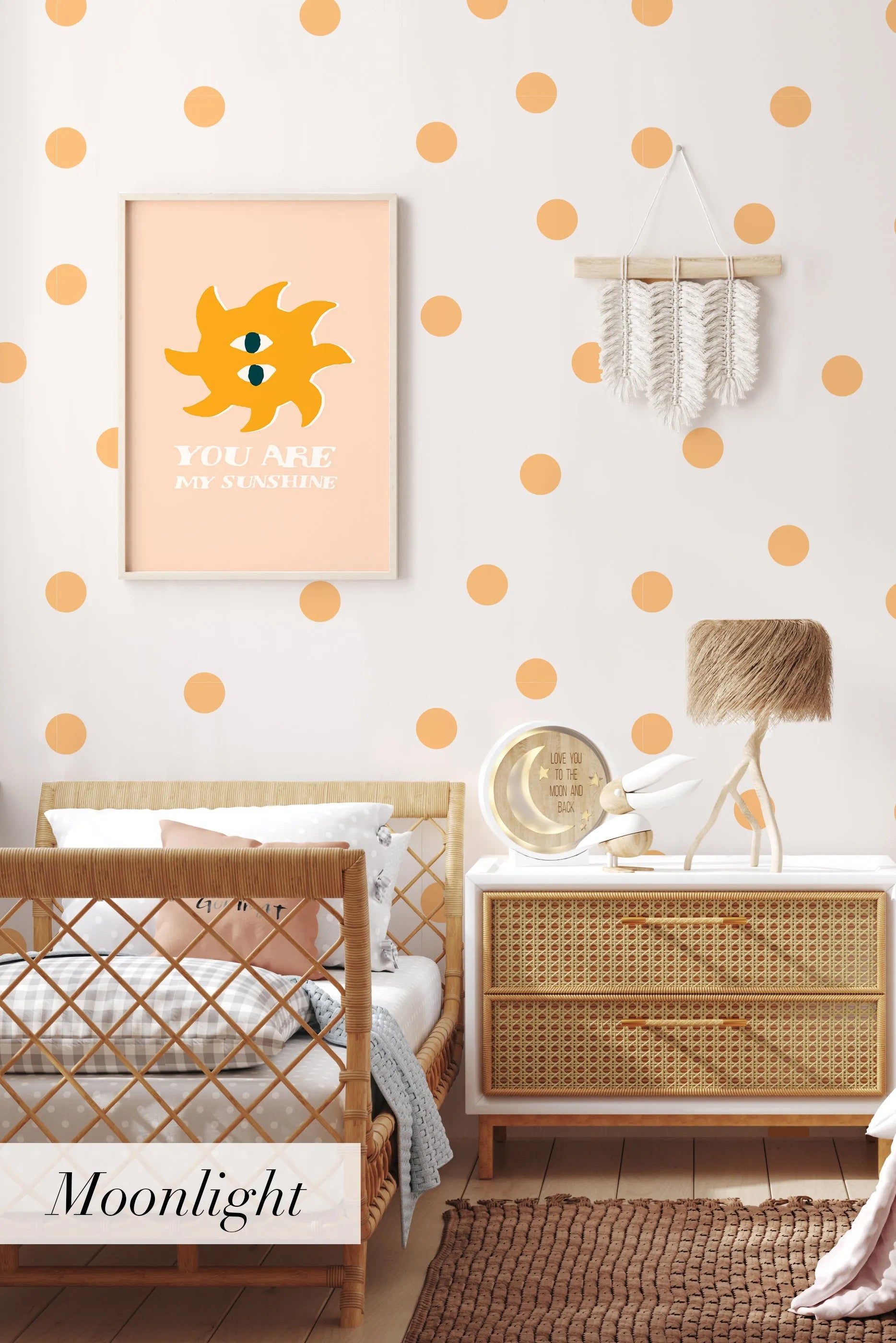 Fun Dots Wallpaper | Multiple Colour Options from Olive et Oriel where you can shop wallpaper and artworks online