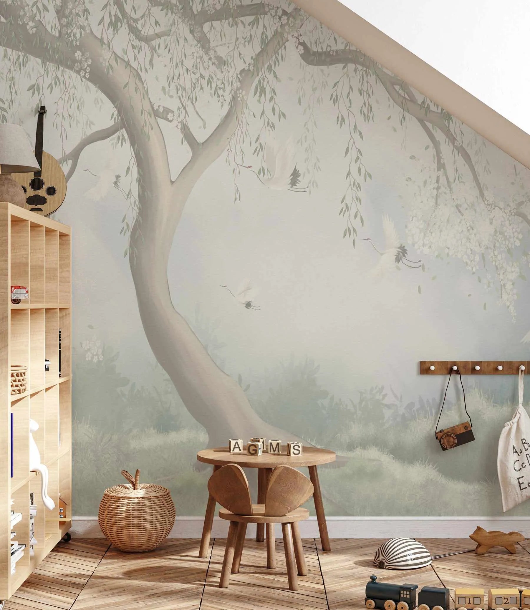 Willow in Blossom Wallpaper from Olive et Oriel where you can shop wallpaper and artworks online