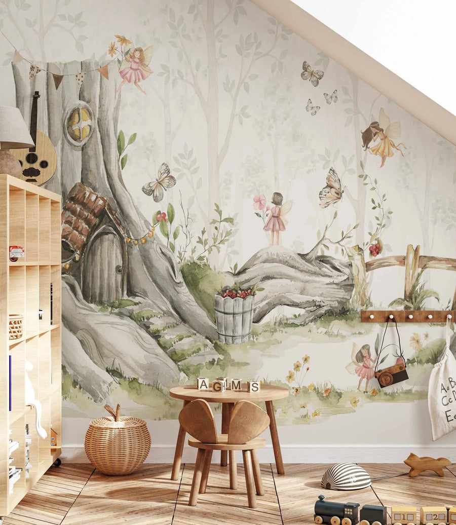 Fairy Friends Wallpaper Mural from Olive et Oriel where you can shop wallpaper and artworks online