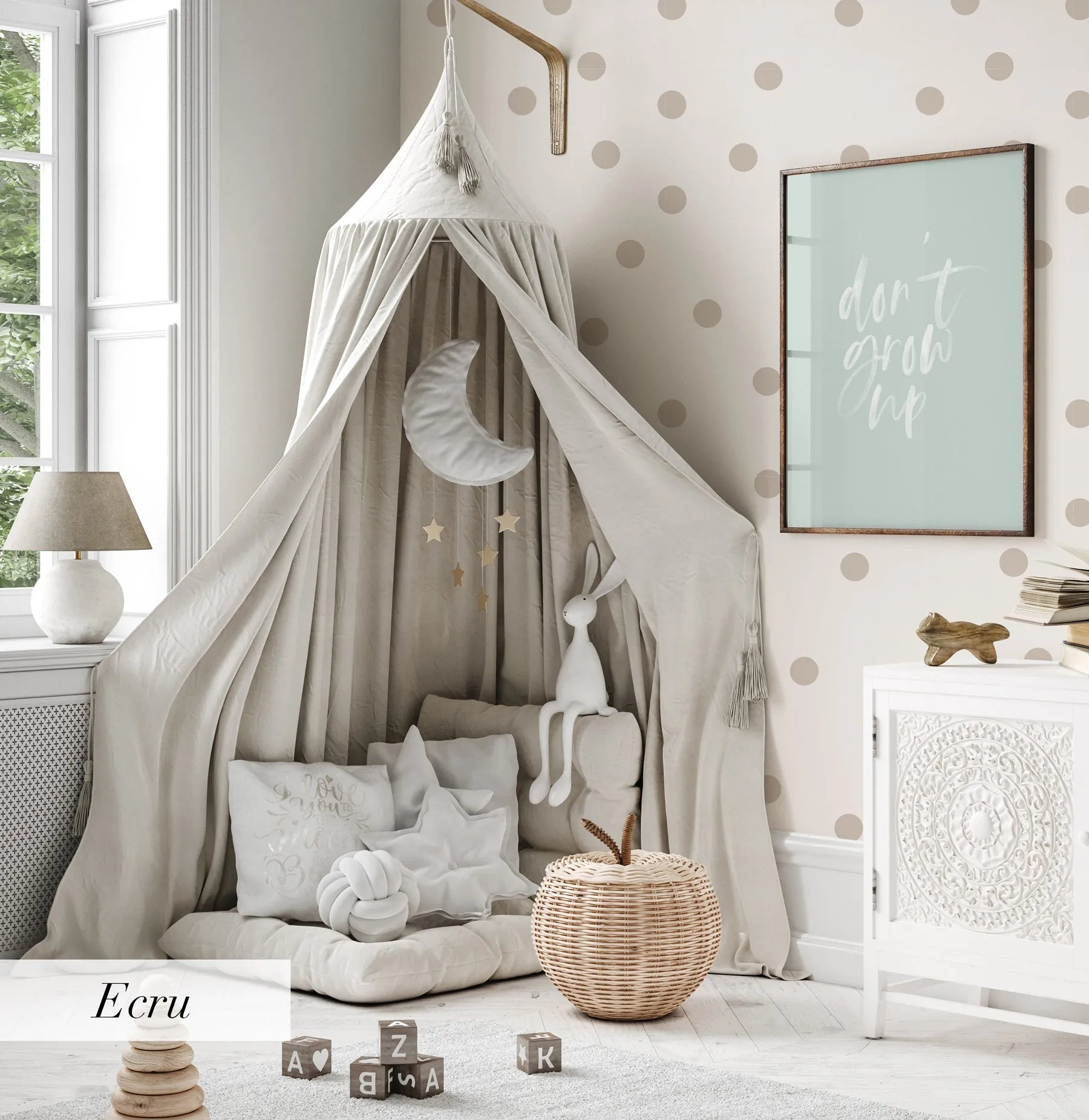 Fun Dots Wallpaper | Multiple Colour Options from Olive et Oriel where you can shop wallpaper and artworks online