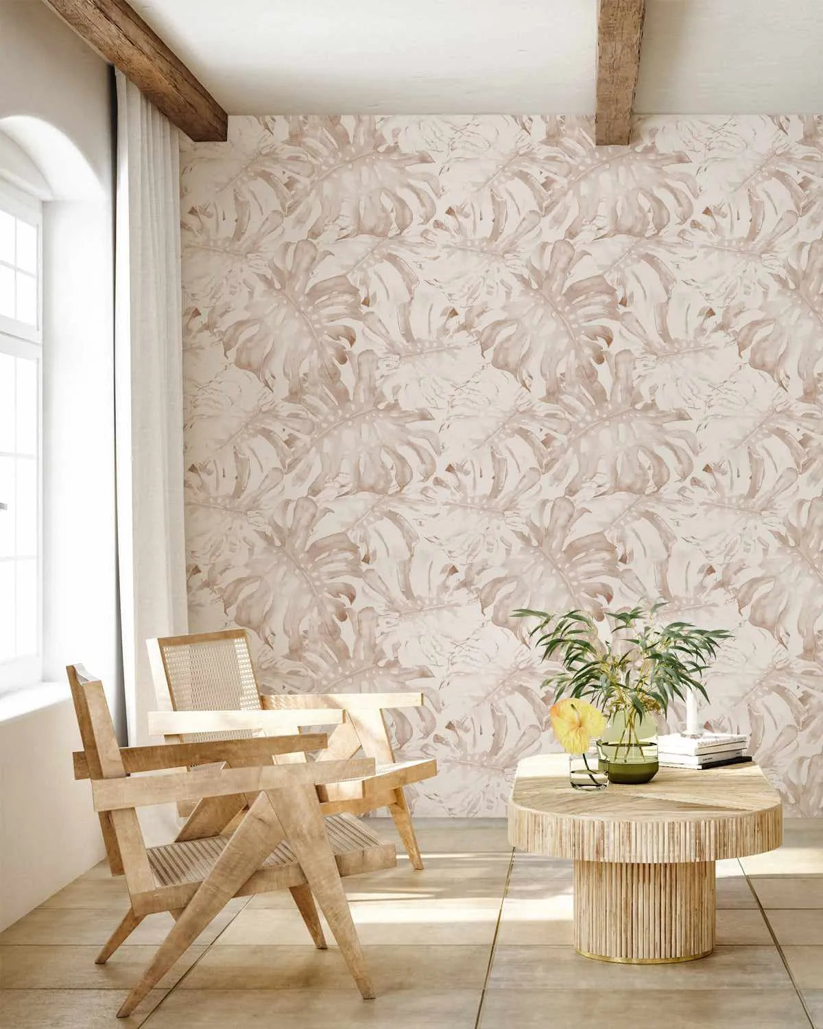 Monstera In Coco Wallpaper from Olive et Oriel where you can shop wallpaper and artworks online