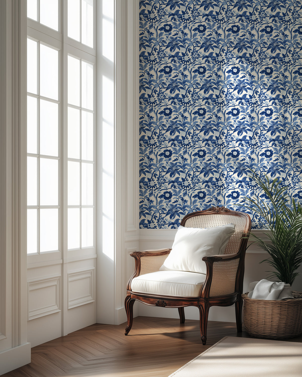 Colonial Floral Wallpaper from Olive et Oriel where you can shop wallpaper and artworks online