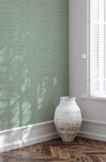 Faux Grasscloth in Sage Wallpaper